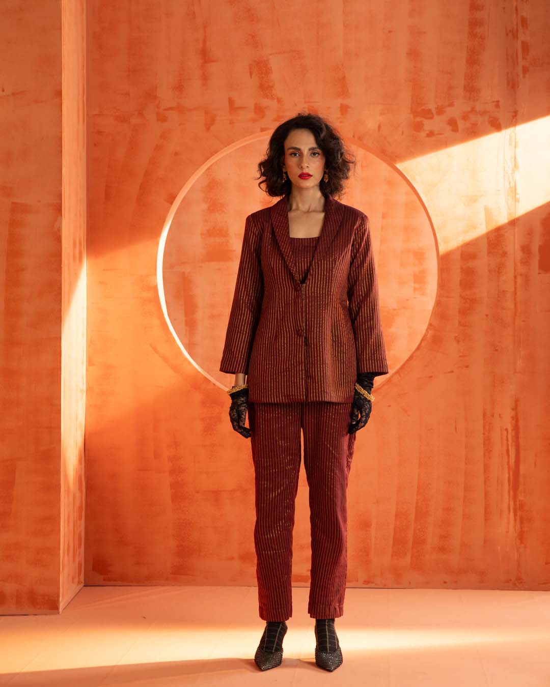 Ruby Glimmer( 3 PCS PANT SUIT CO-ORD SET)