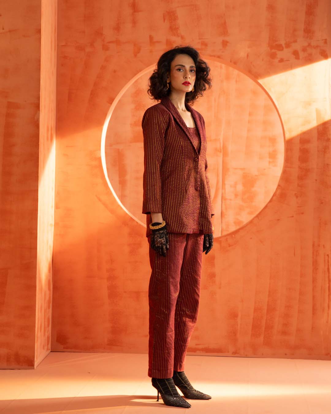 Ruby Glimmer( 3 PCS PANT SUIT CO-ORD SET)