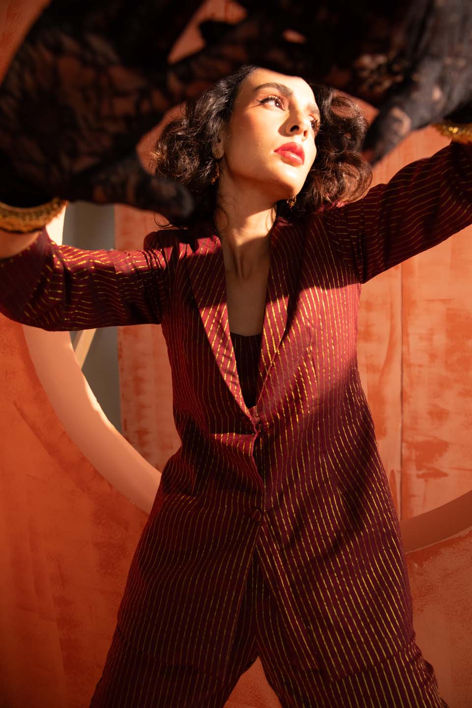 Ruby Glimmer( 3 PCS PANT SUIT CO-ORD SET)