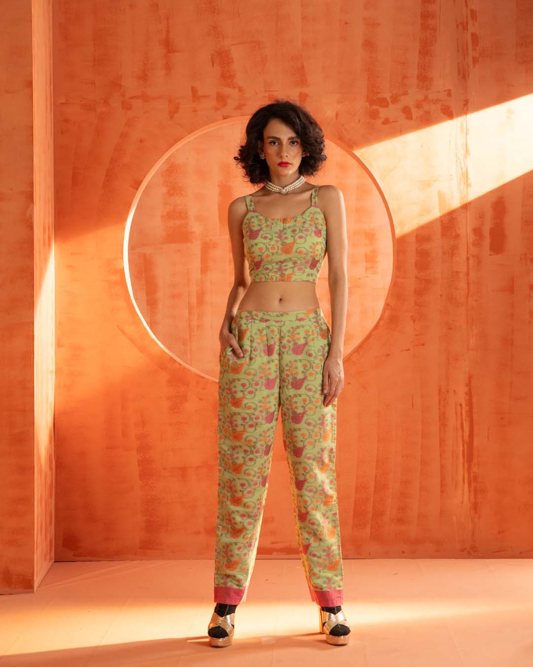 Floral Storm( 3 PCS PANT SUIT CO-ORD SET)