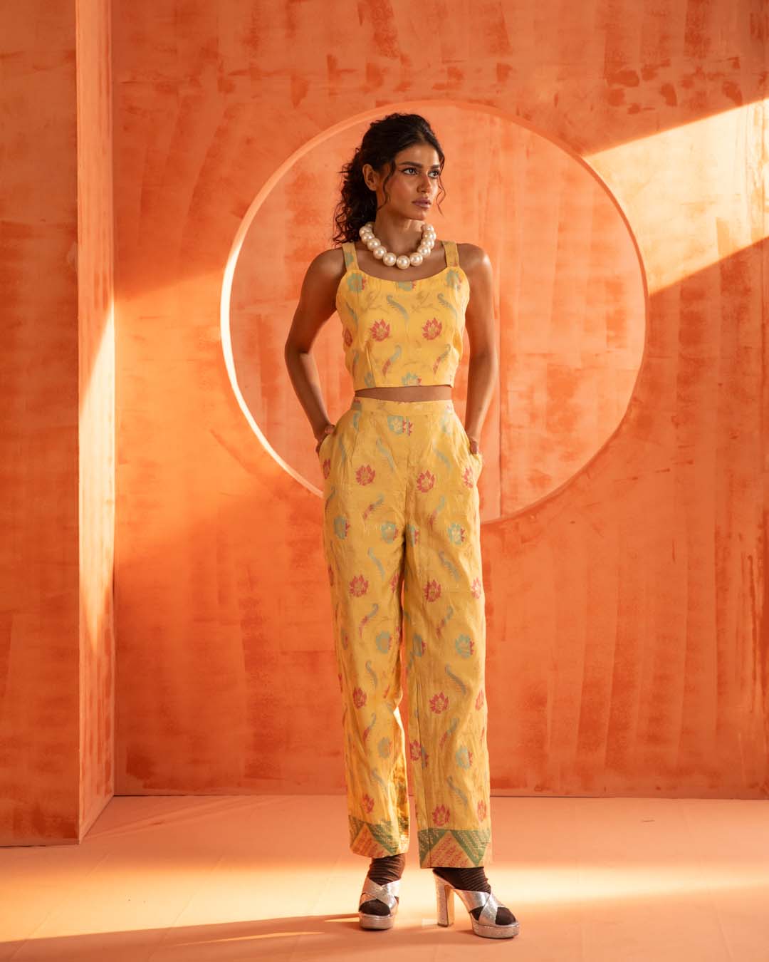 Citrine Fire( 3 PCS PANT SUIT CO-ORD SET)