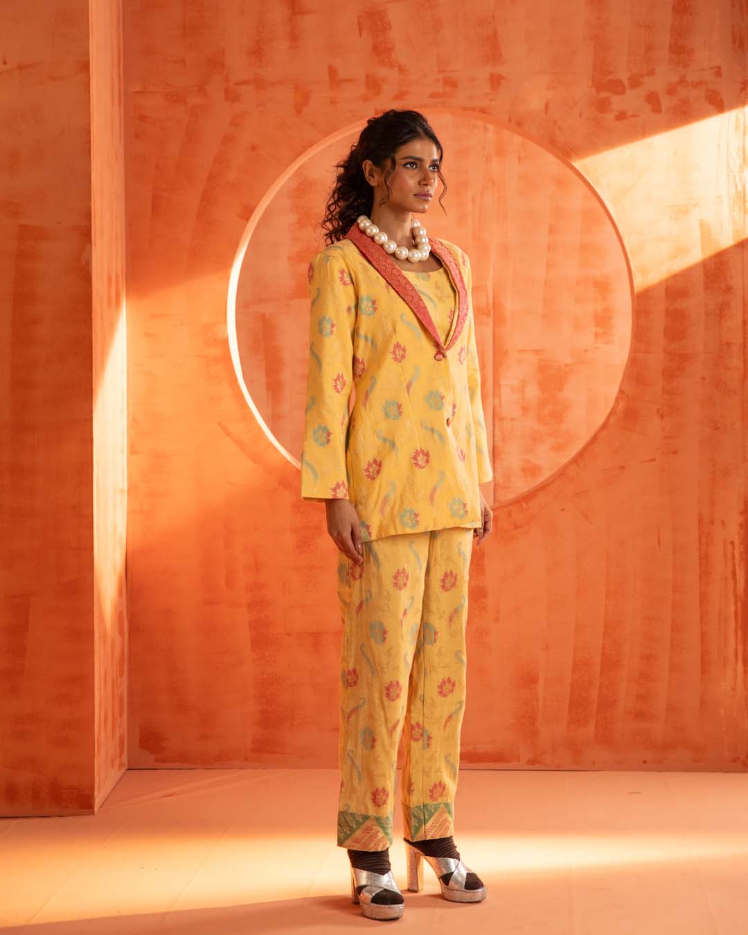 Citrine Fire( 3 PCS PANT SUIT CO-ORD SET)