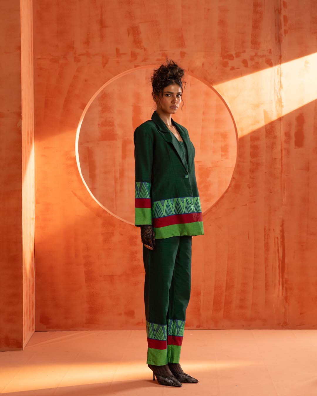 Jade Chameleon( 3 PCS PANT SUIT CO-ORD SET)