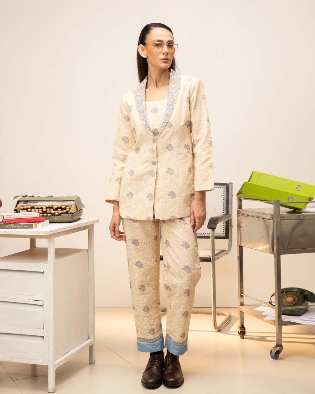 Ivory Shield( 3 PCS PANT SUIT CO-ORD SET)