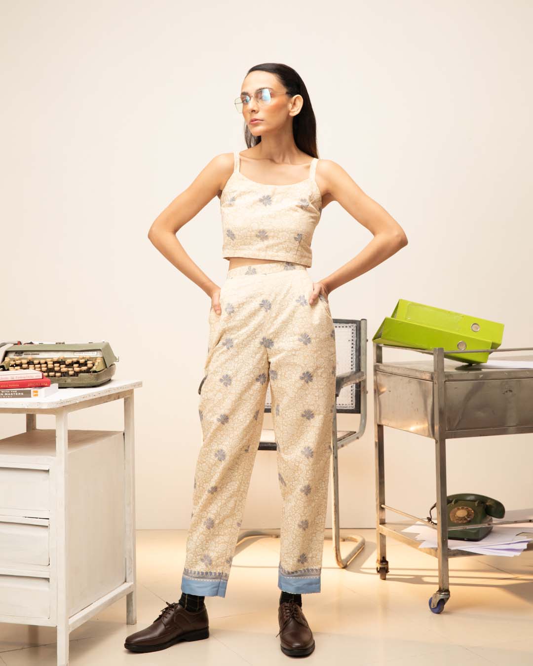 Ivory Shield( 3 PCS PANT SUIT CO-ORD SET)