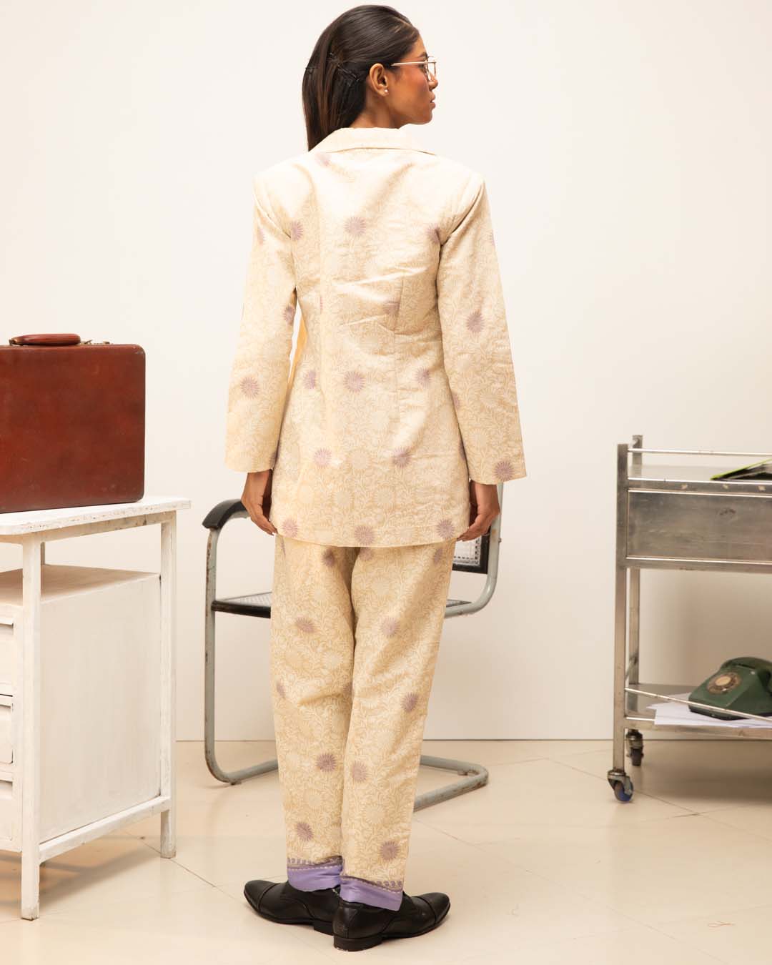 Opal Flame( 3 PCS PANT SUIT CO-ORD SET)