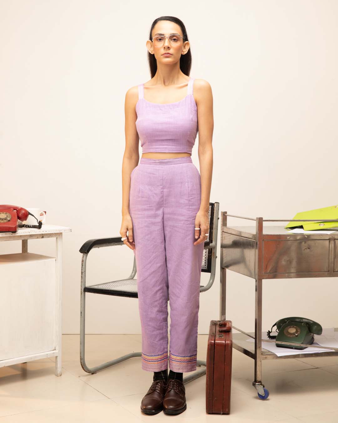 Lilac Fury( 3 PCS PANT SUIT CO-ORD SET)