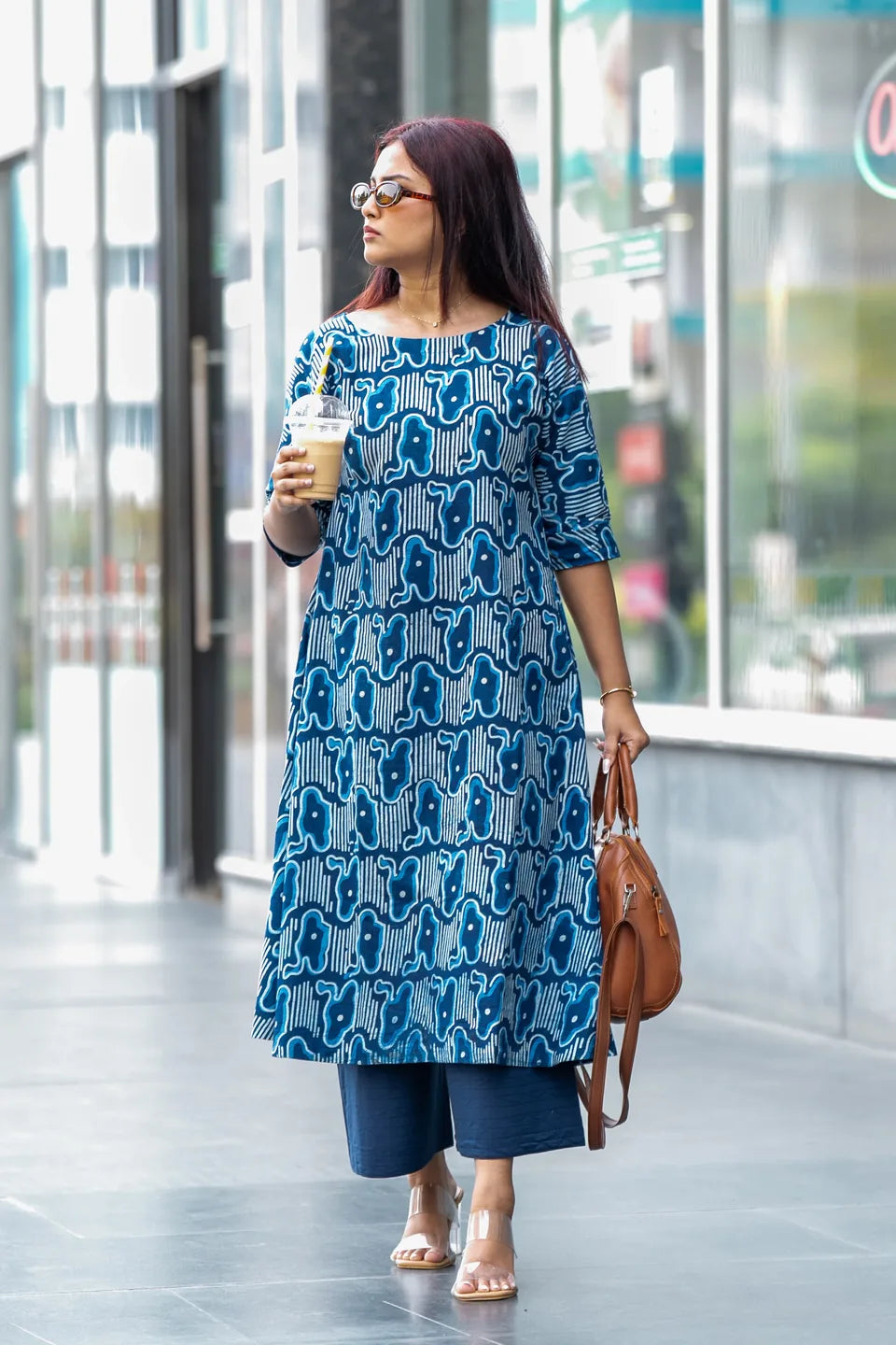 Indigo Drift — Dabu Block Print Straight Cotton Kurta