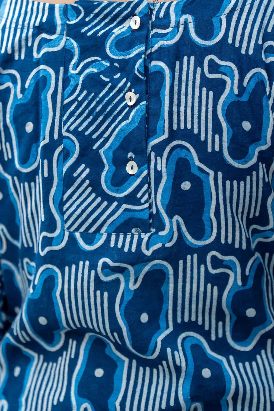 Indigo Drift — Dabu Block Print Straight Cotton Kurta
