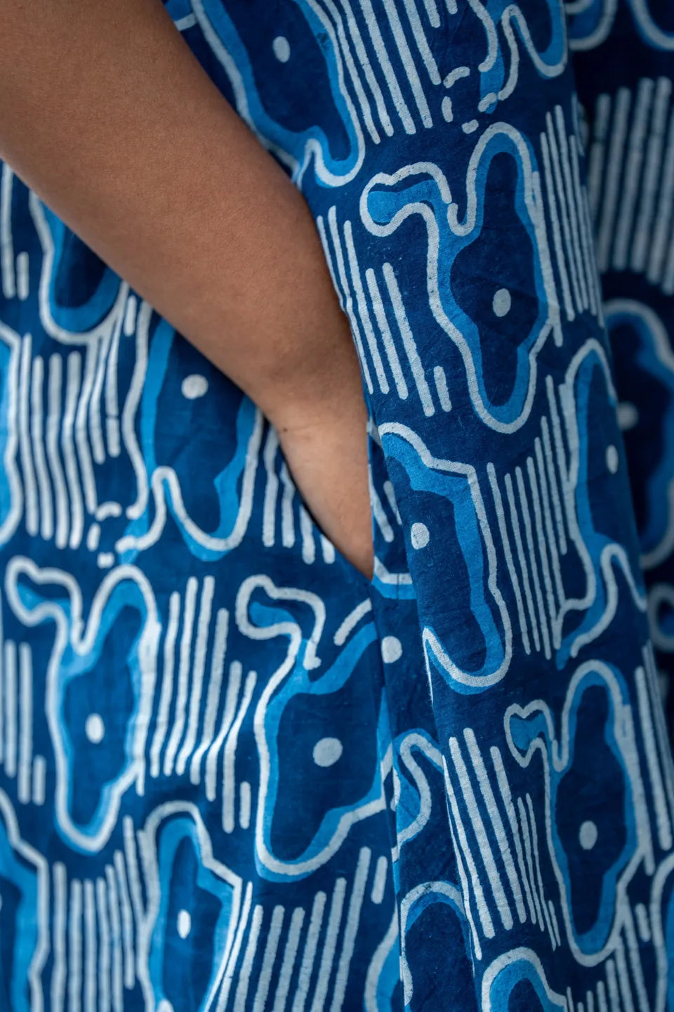 Indigo Drift — Dabu Block Print Straight Cotton Kurta