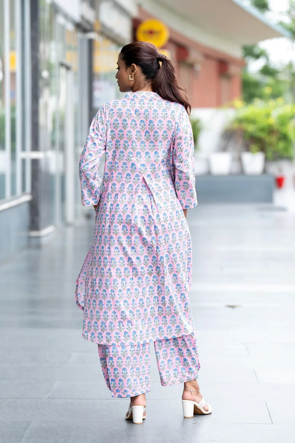 Blush Meadow — Floral Block Print Cotton Co-ord Set
