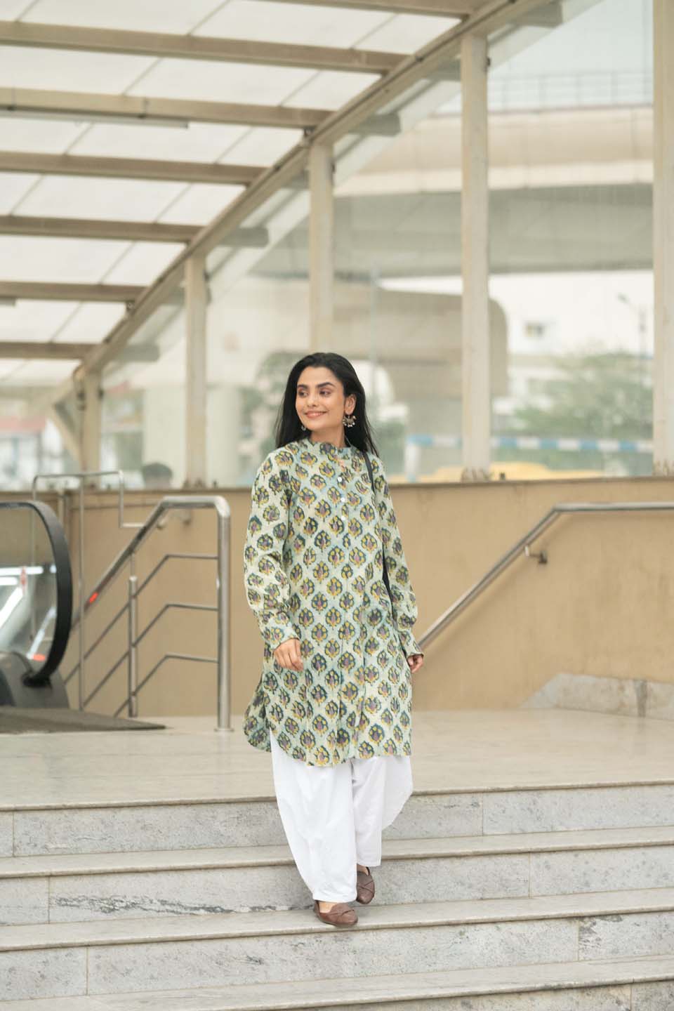 Sage Buta — Bagru Hand Block Print Cotton Kurta