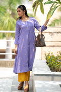 Amethyst Kalga — Gold Buti Cotton Kurta & Palazzo Set