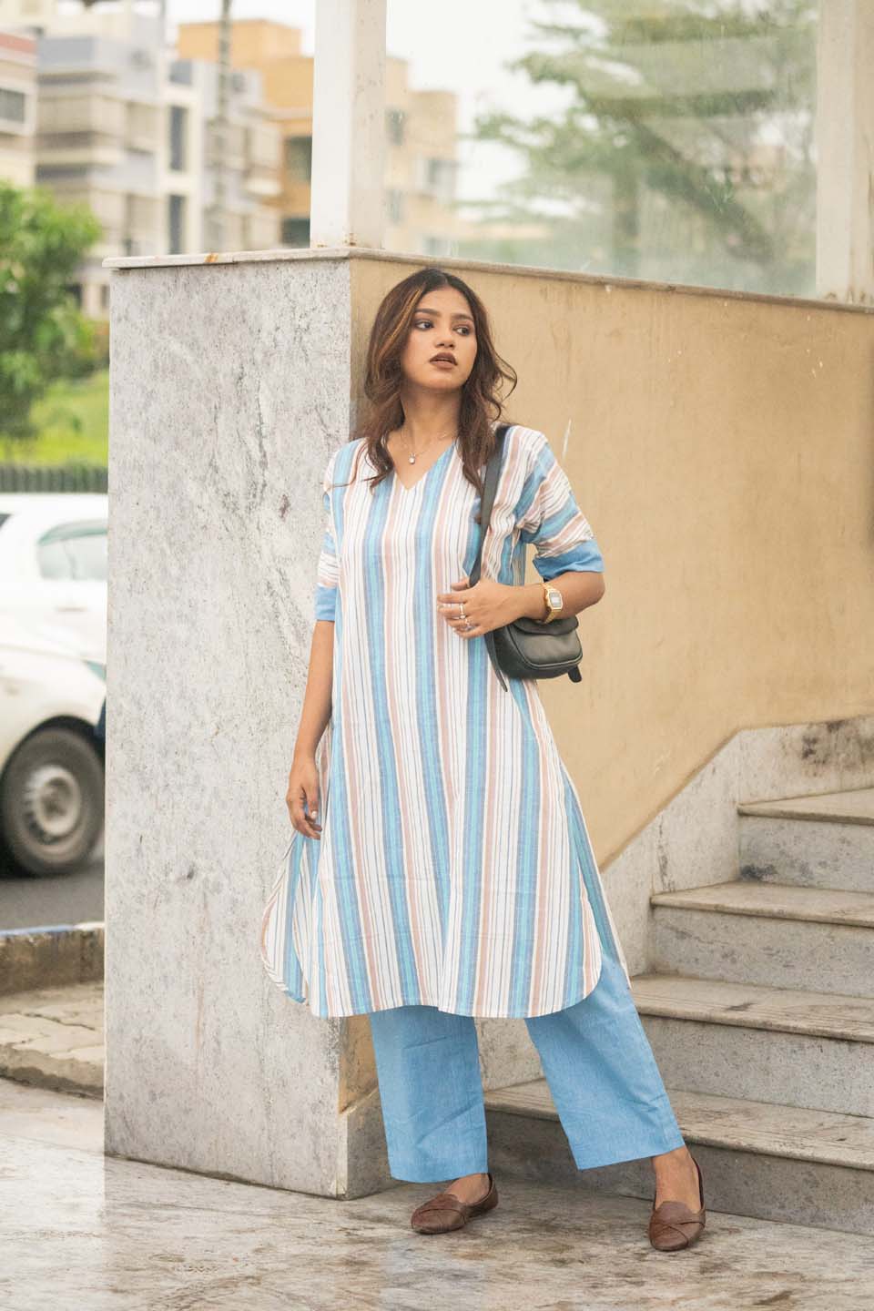Blue Yarn — Handloom Stripe Cotton Coord Set