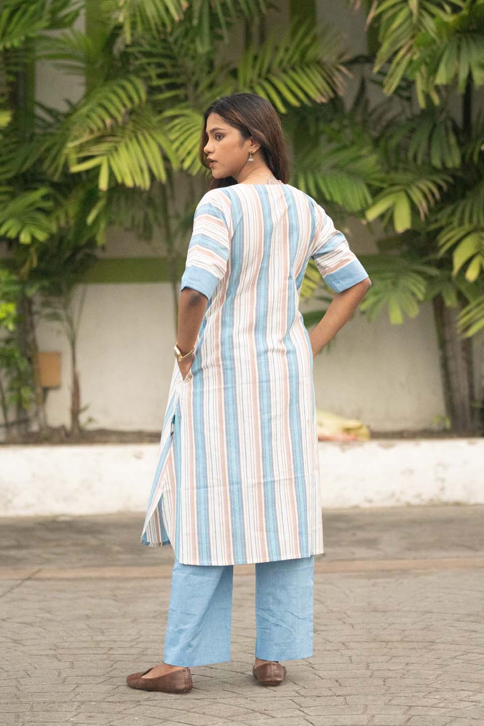 Blue Yarn — Handloom Stripe Cotton Coord Set