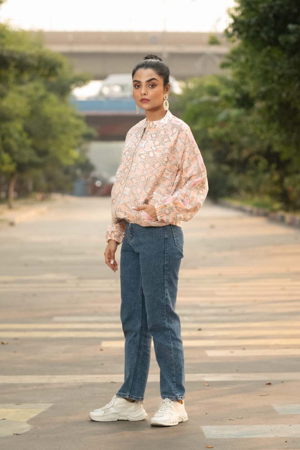 Peach Mosaic - Bomber Jacket