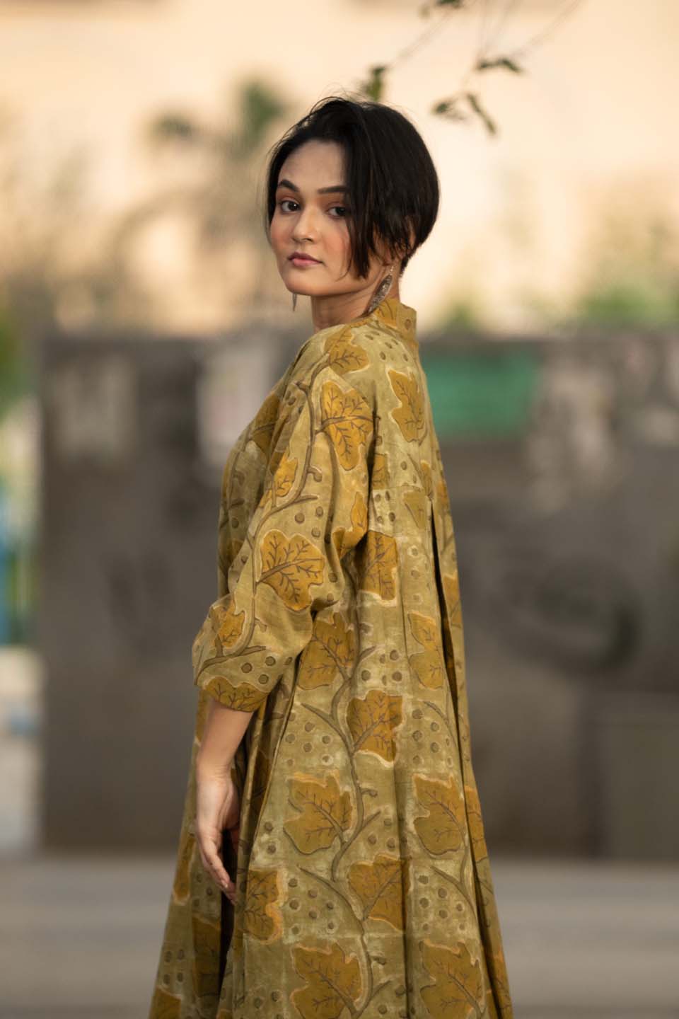 Amber Grove — Ajrakh Block Print Cotton Maxi Kaftan Dress