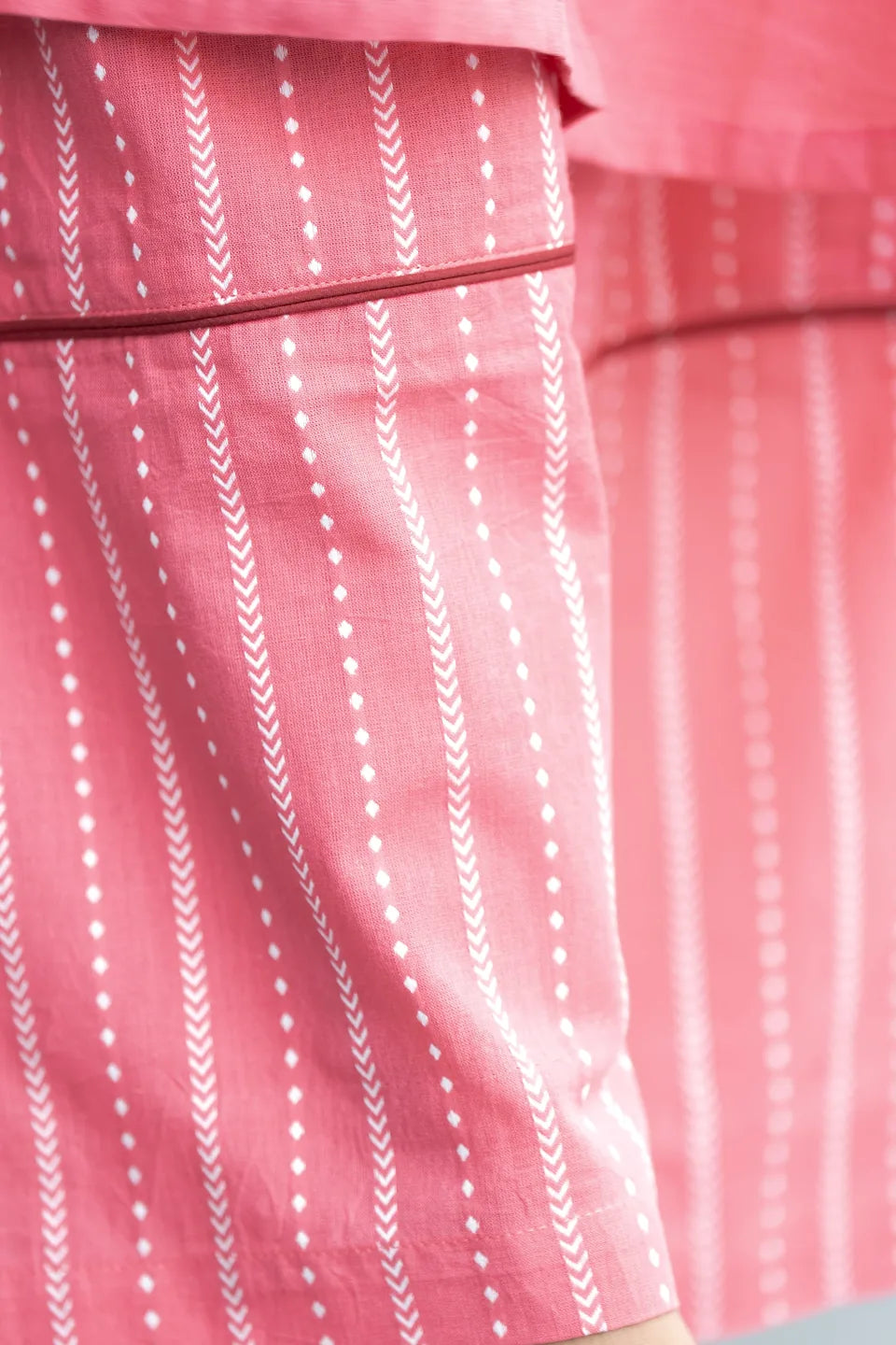Coral Buti — Woven Dot Buti Cotton Co-ord Set