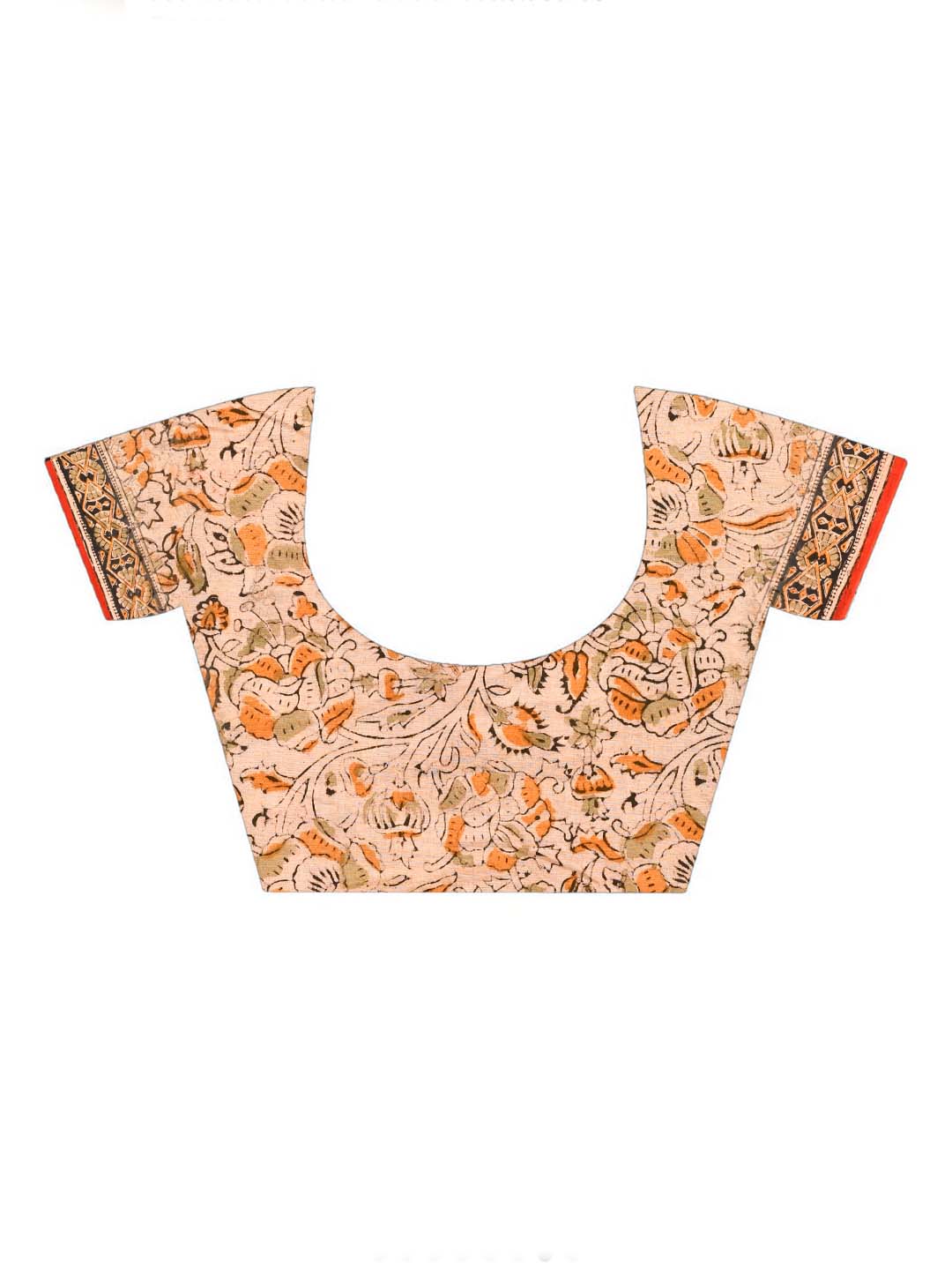 CRIMSON FLORAL FANTASY (KALAMKARI 100% PURE COTTON SAREE)