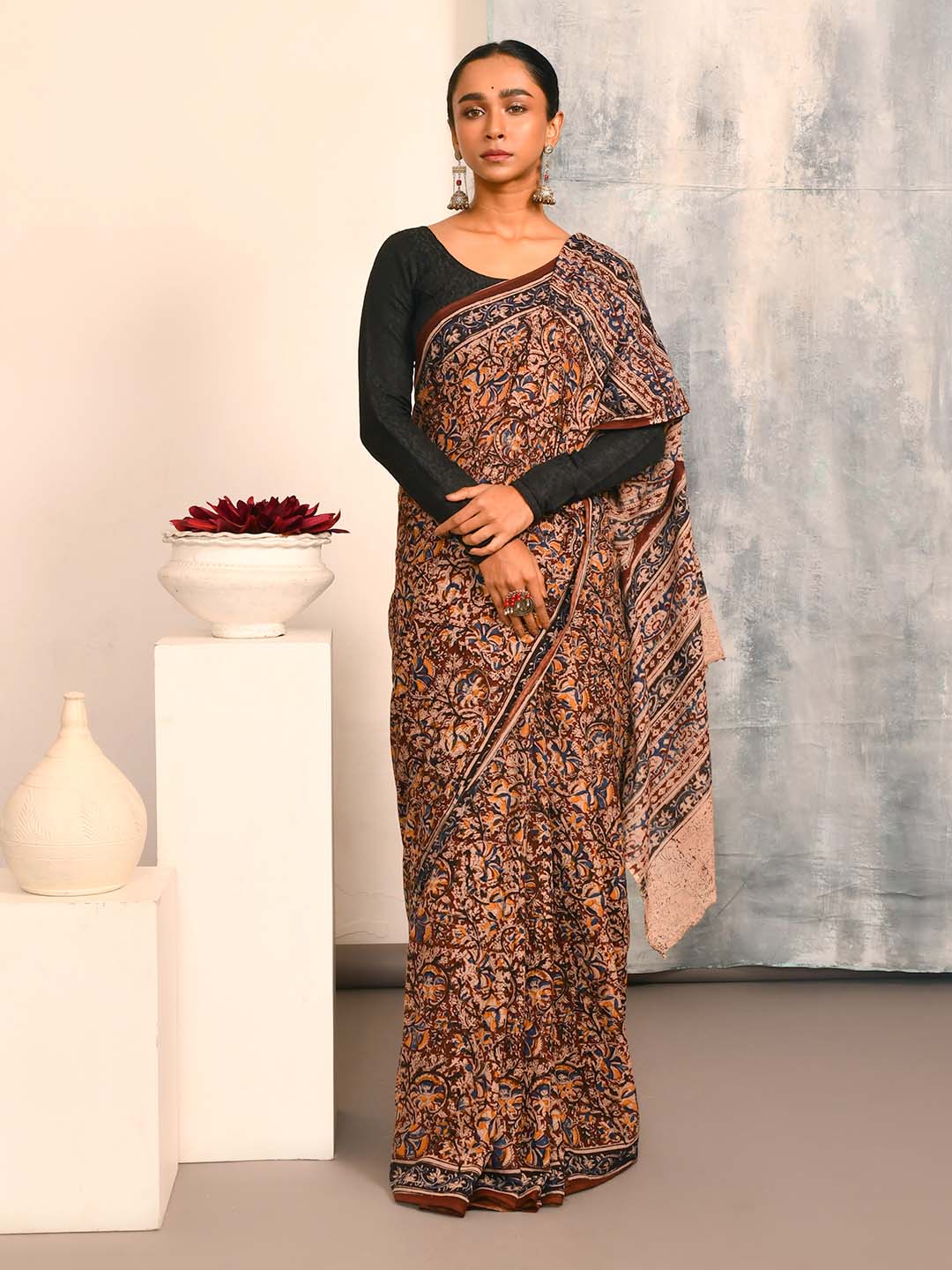 PETAL PARADE (KALAMKARI 100% PURE COTTON SAREE)