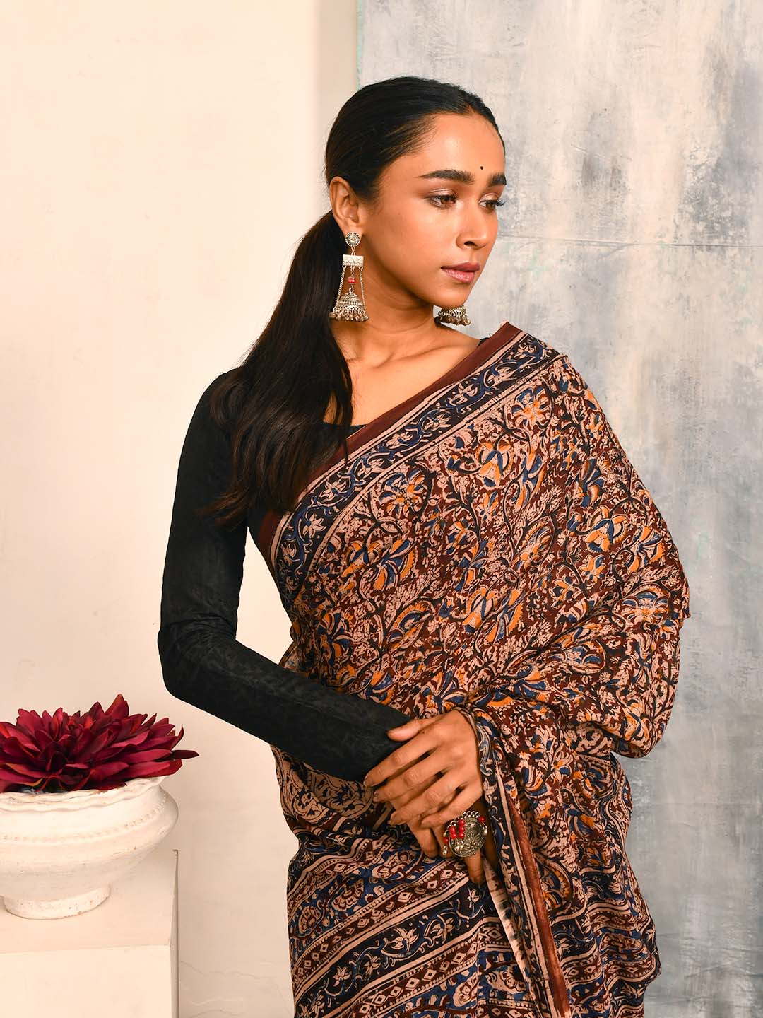 PETAL PARADE (KALAMKARI 100% PURE COTTON SAREE)