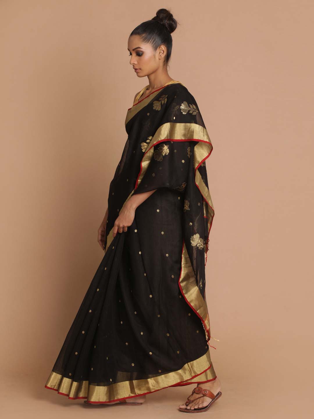 Indethnic Chanderi Handloom Silk Cotton Saree - View 2