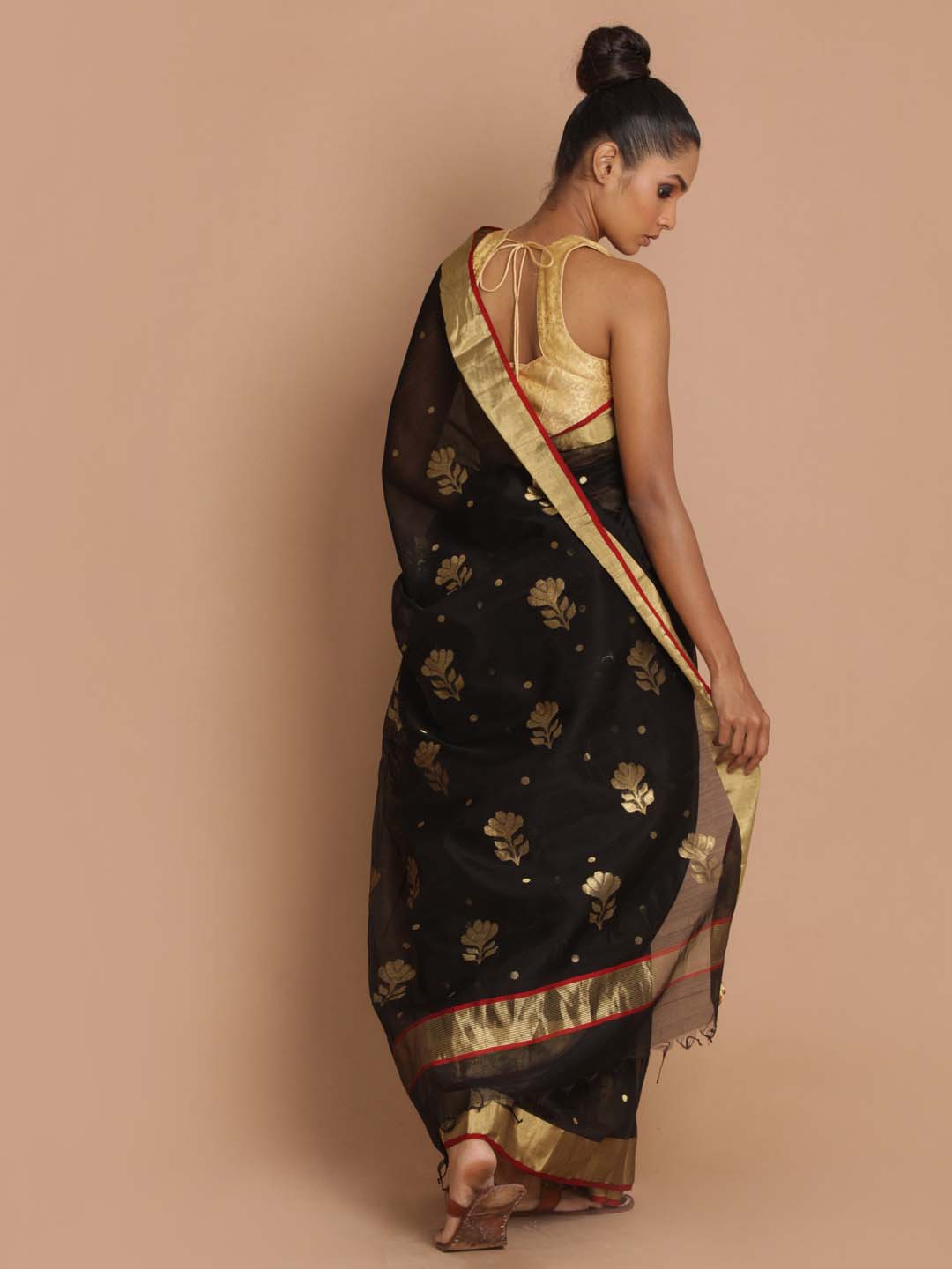 Indethnic Chanderi Handloom Silk Cotton Saree - View 3