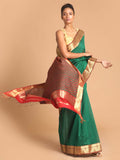 Indethnic Maheshwari Handloom Silk Cotton Saree - View 1