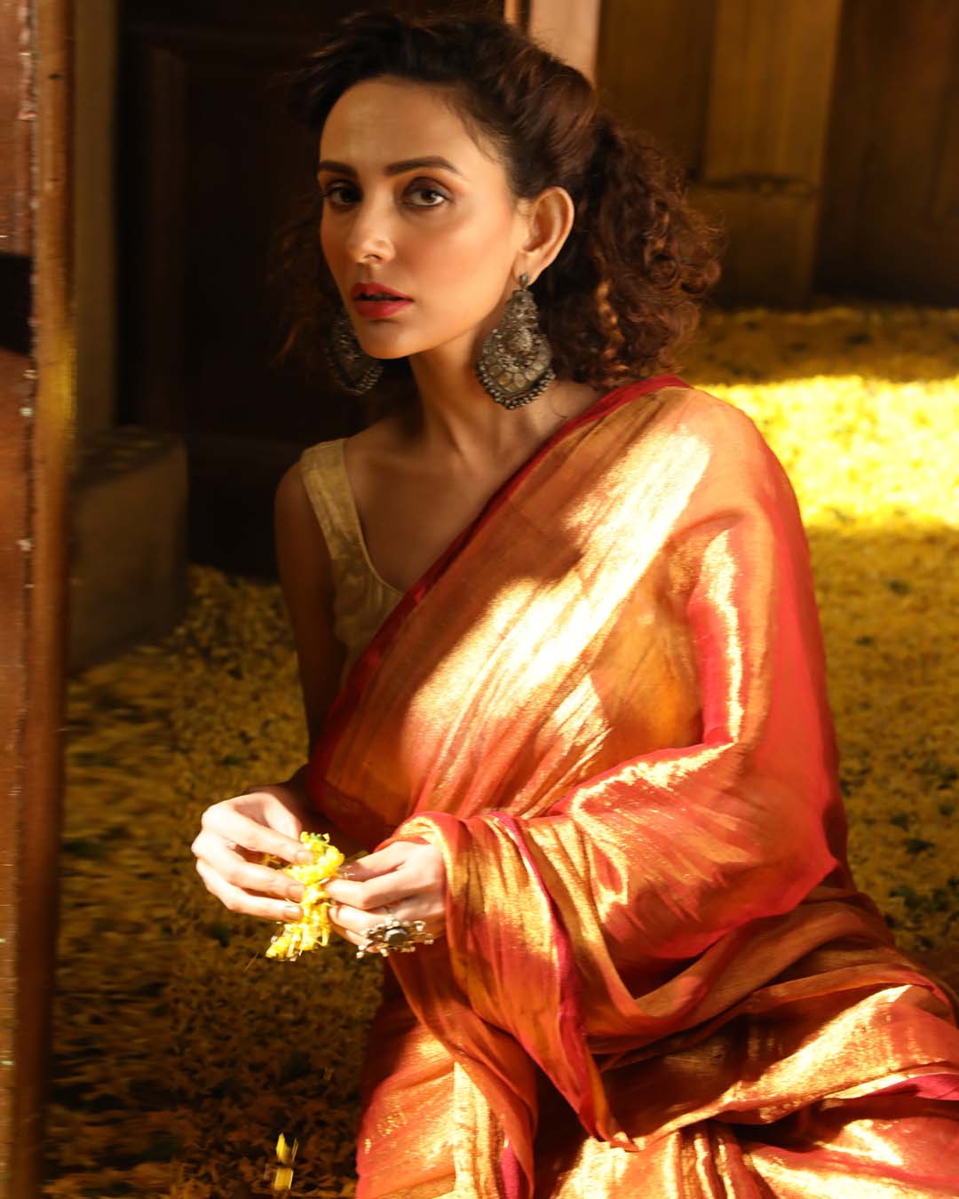 AUTUMN EMBER (HANDLOOM 100% PURE COTTON SAREE)