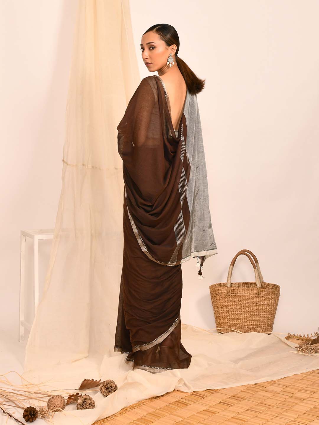 TERRA MIST (BENGAL HANDLOOM 100% PURE COTTON SAREE)