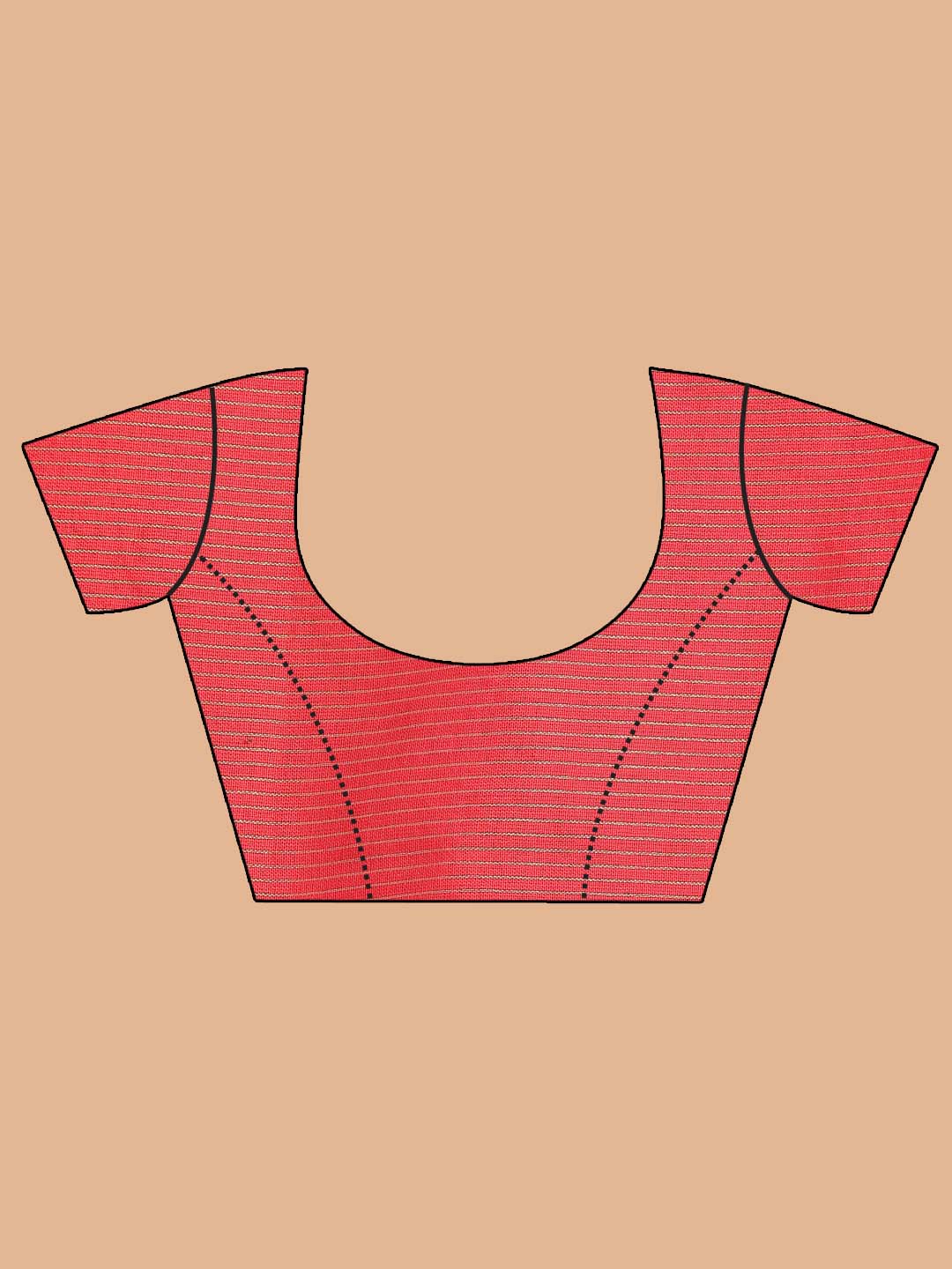 Indethnic Red Bengal Handloom Pure Cotton Saree Work Saree - Blouse Piece View