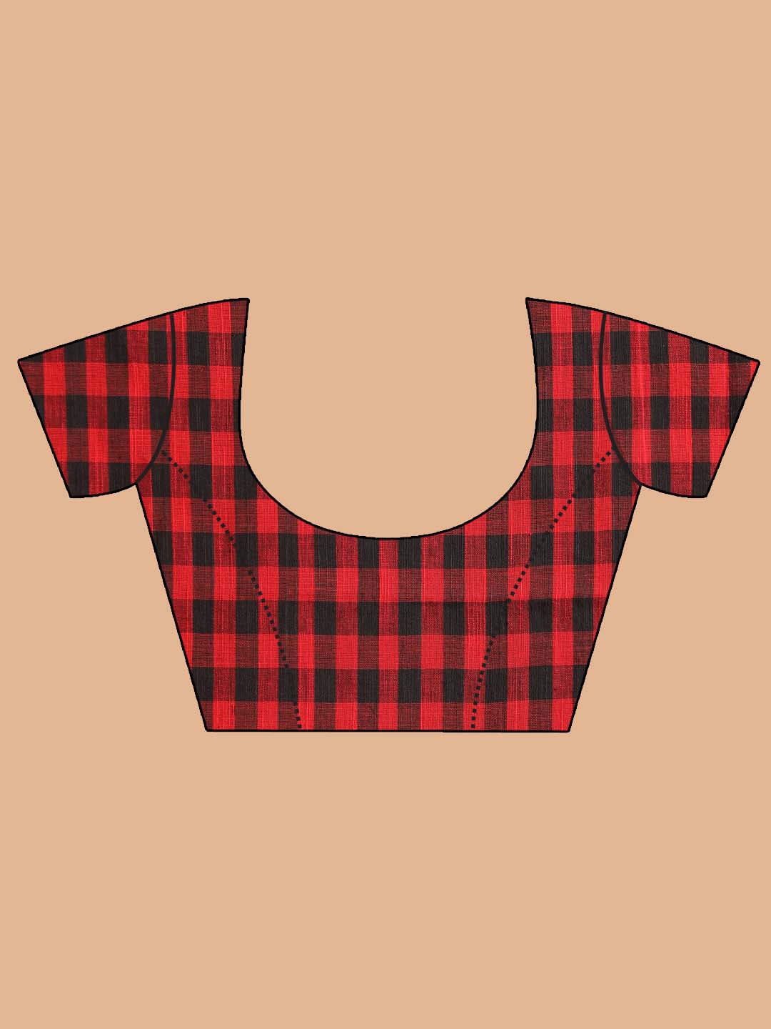 Indethnic Red Bengal Handloom Pure Cotton Saree Work Saree - Blouse Piece View