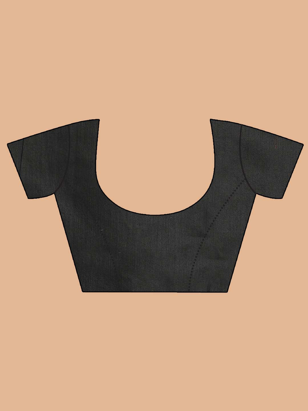 Indethnic Black Bengal Handloom Cotton Blend Work Saree - Blouse Piece View