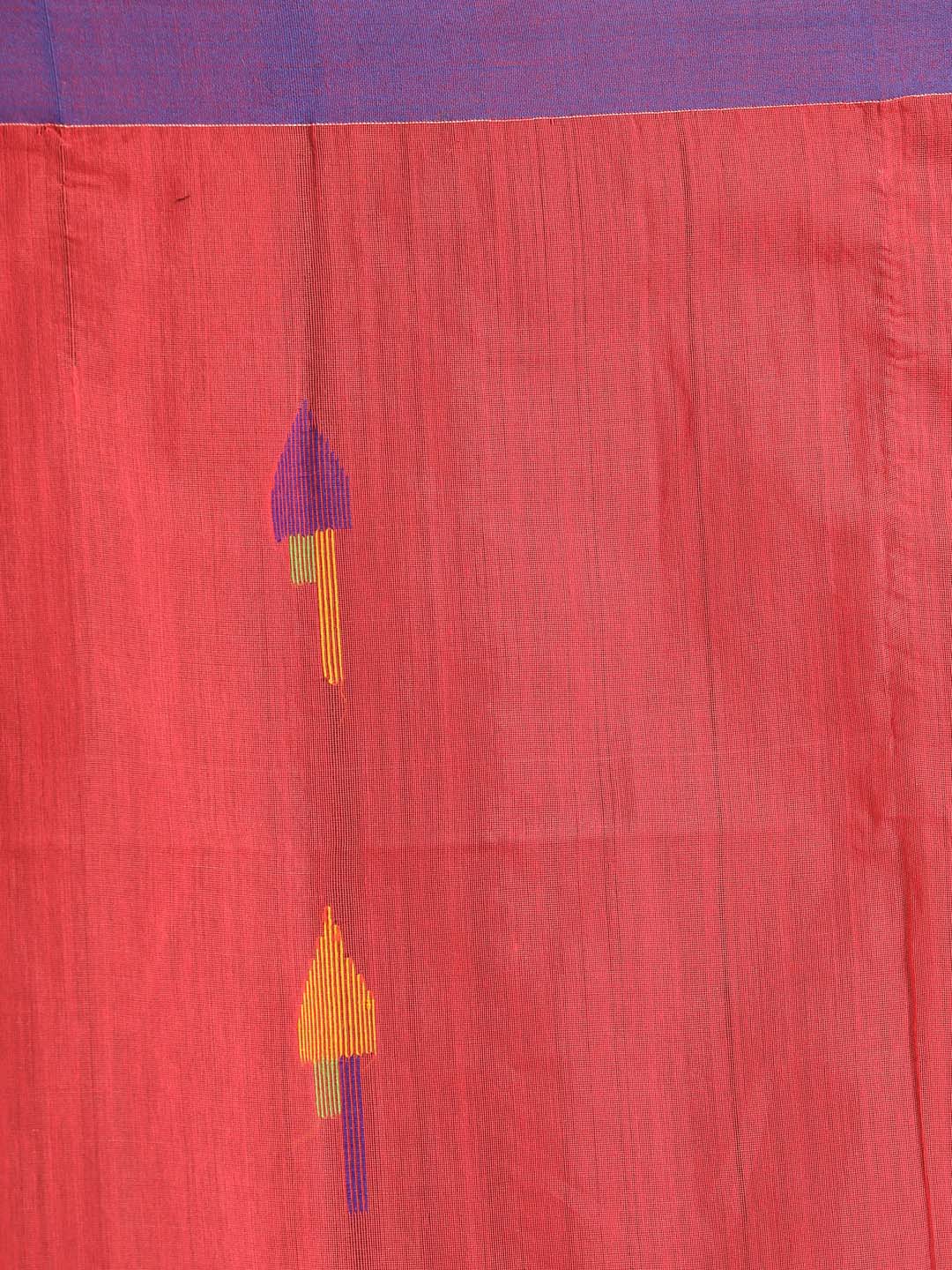 Indethnic Coral Bengal Handloom Cotton Blend Work Saree - Saree Detail View