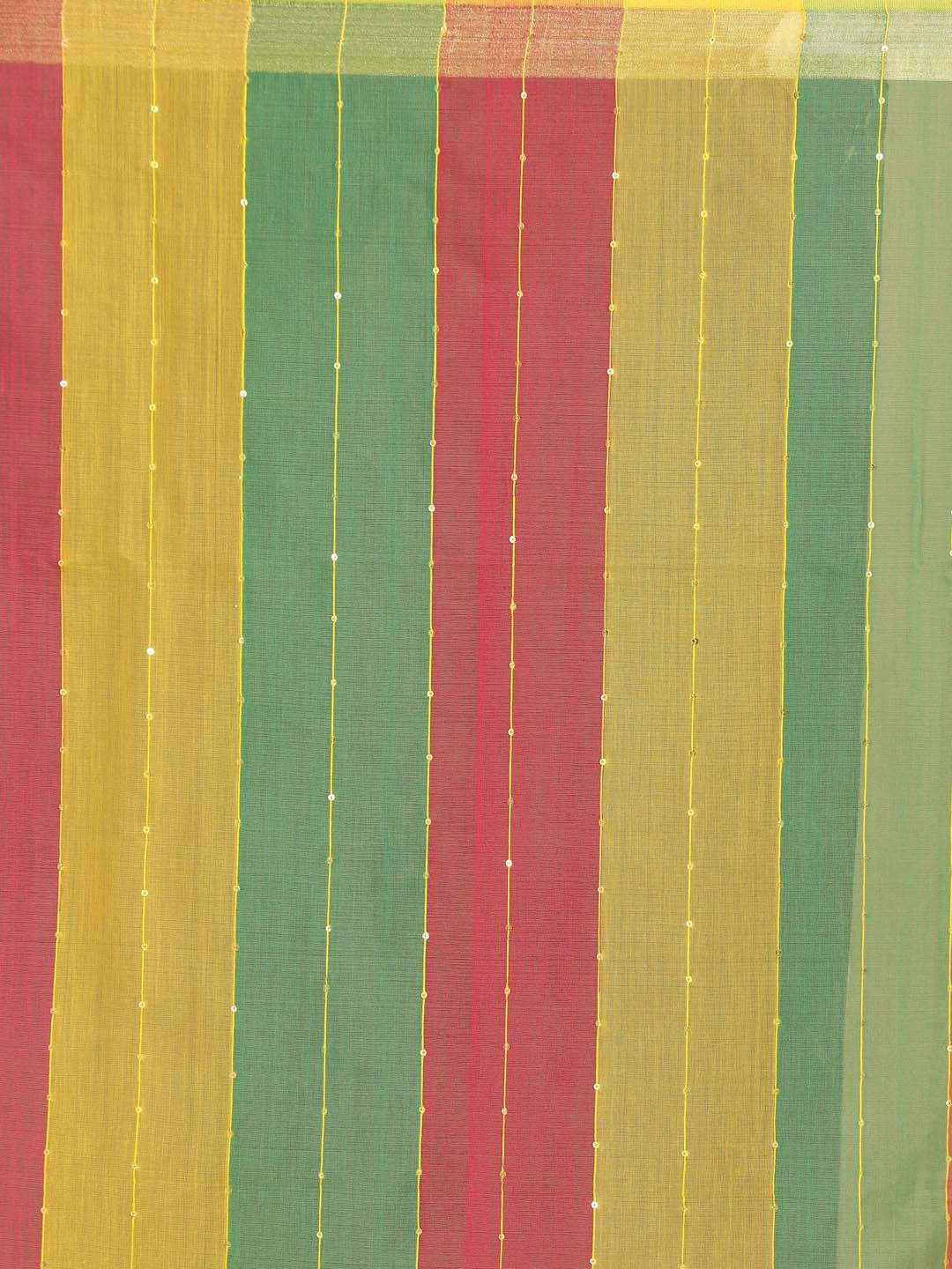 Indethnic Yellow Bengal Handloom Cotton Blend Work Saree - Saree Detail View