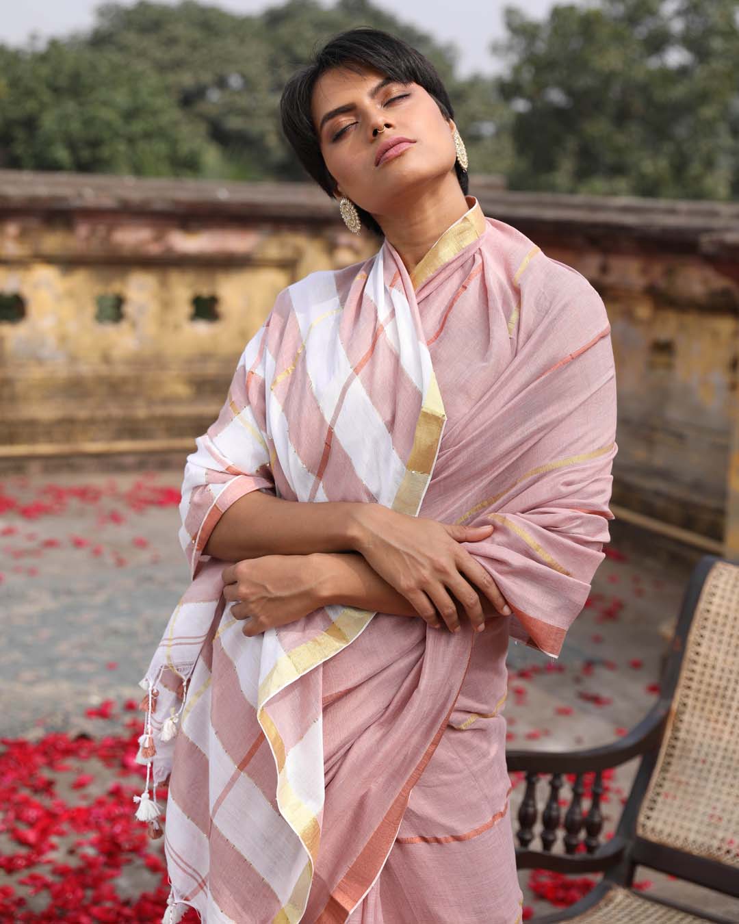 BEIGE MIRAGE (BENGAL HANDLOOM 100% PURE COTTON SAREE)