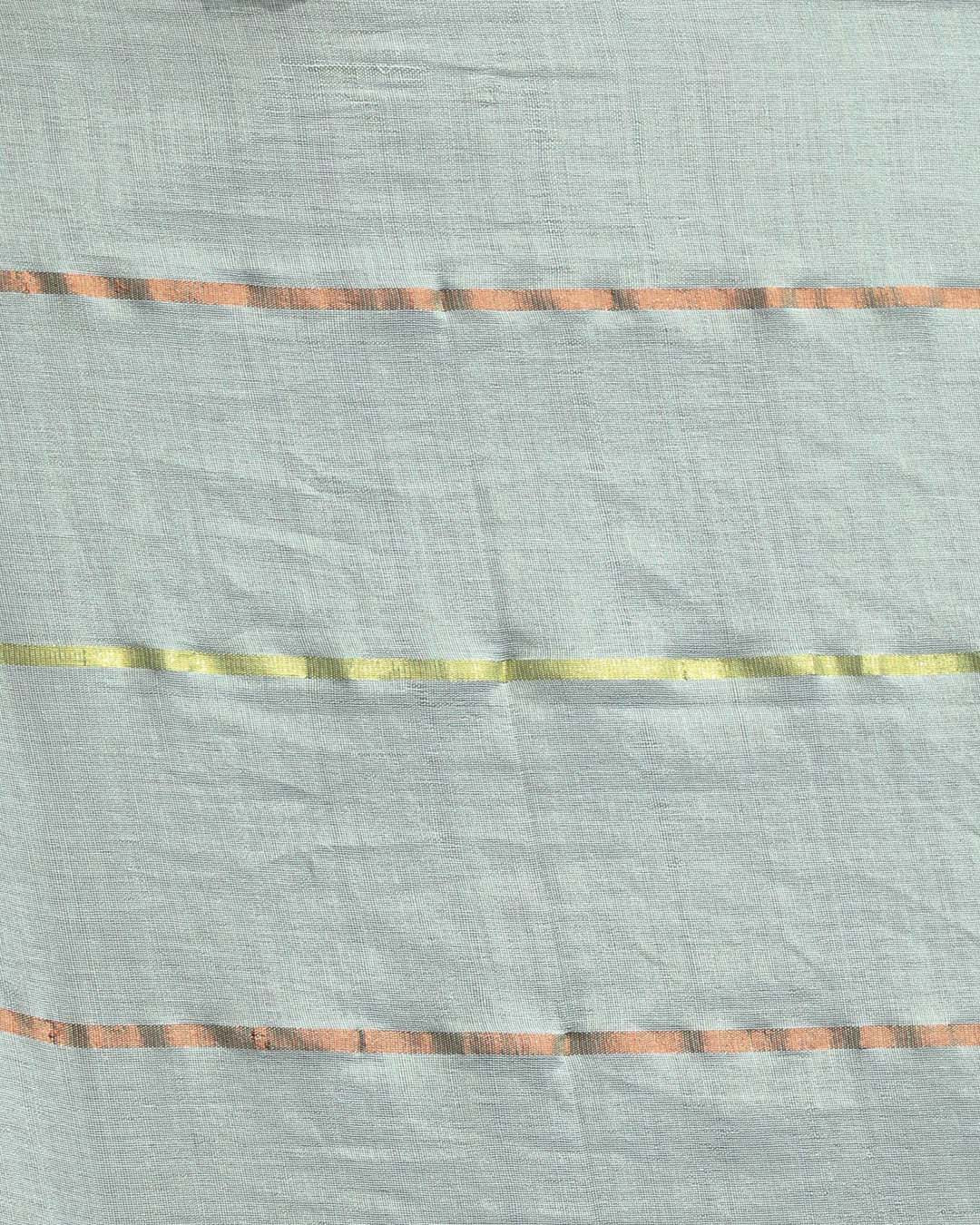 Indethnic Green Color Blocked Party Wear - Saree Detail View