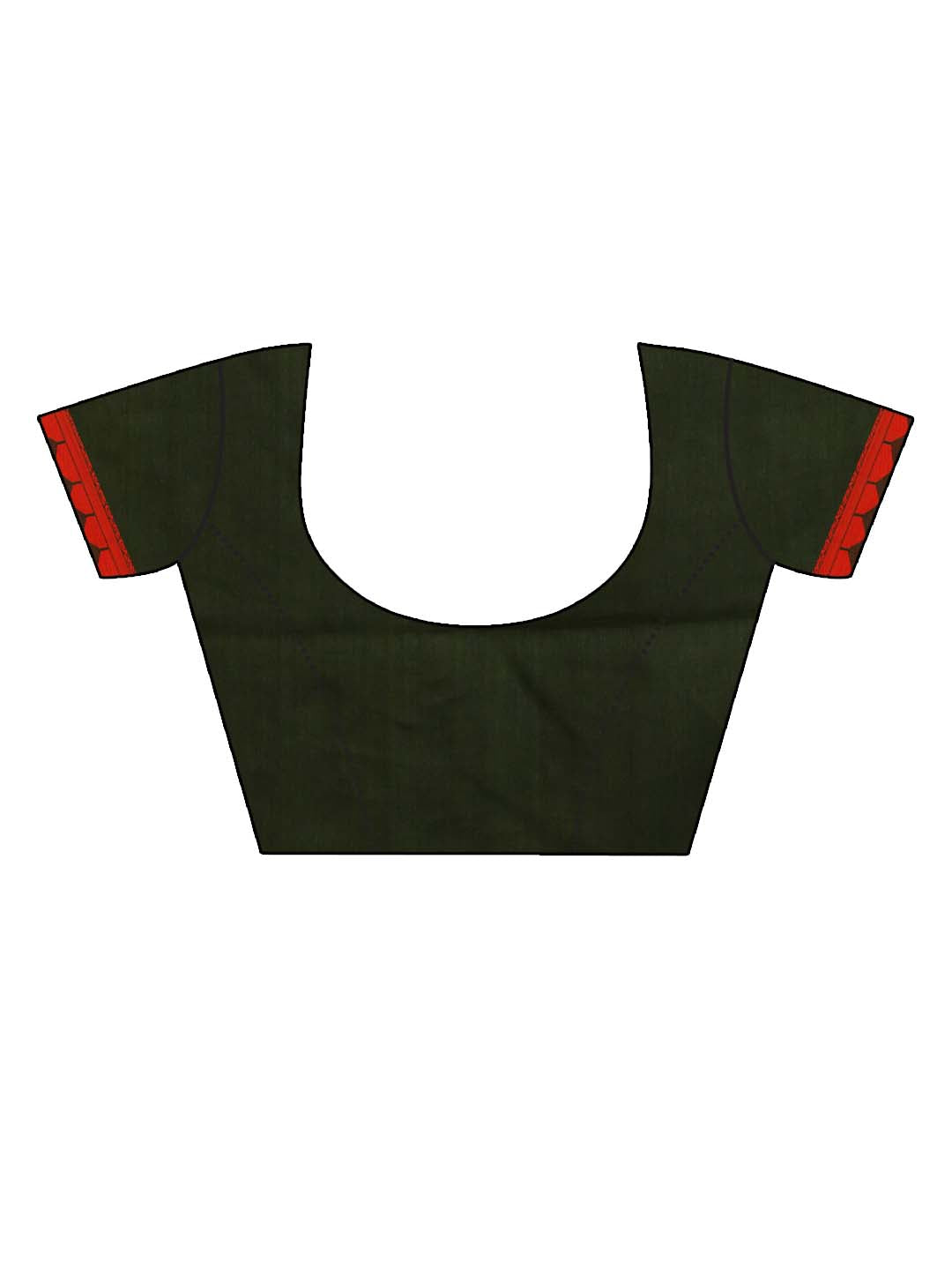 Indethnic Green Solid Party Wear - Blouse Piece View