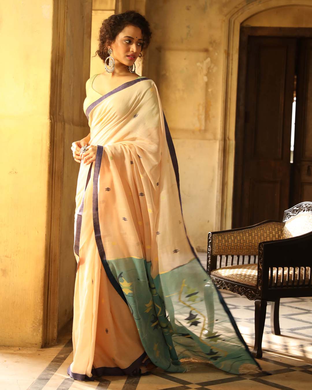 VERDANT LEGACY (BENGAL HANDLOOM 100% PURE COTTON SAREE)