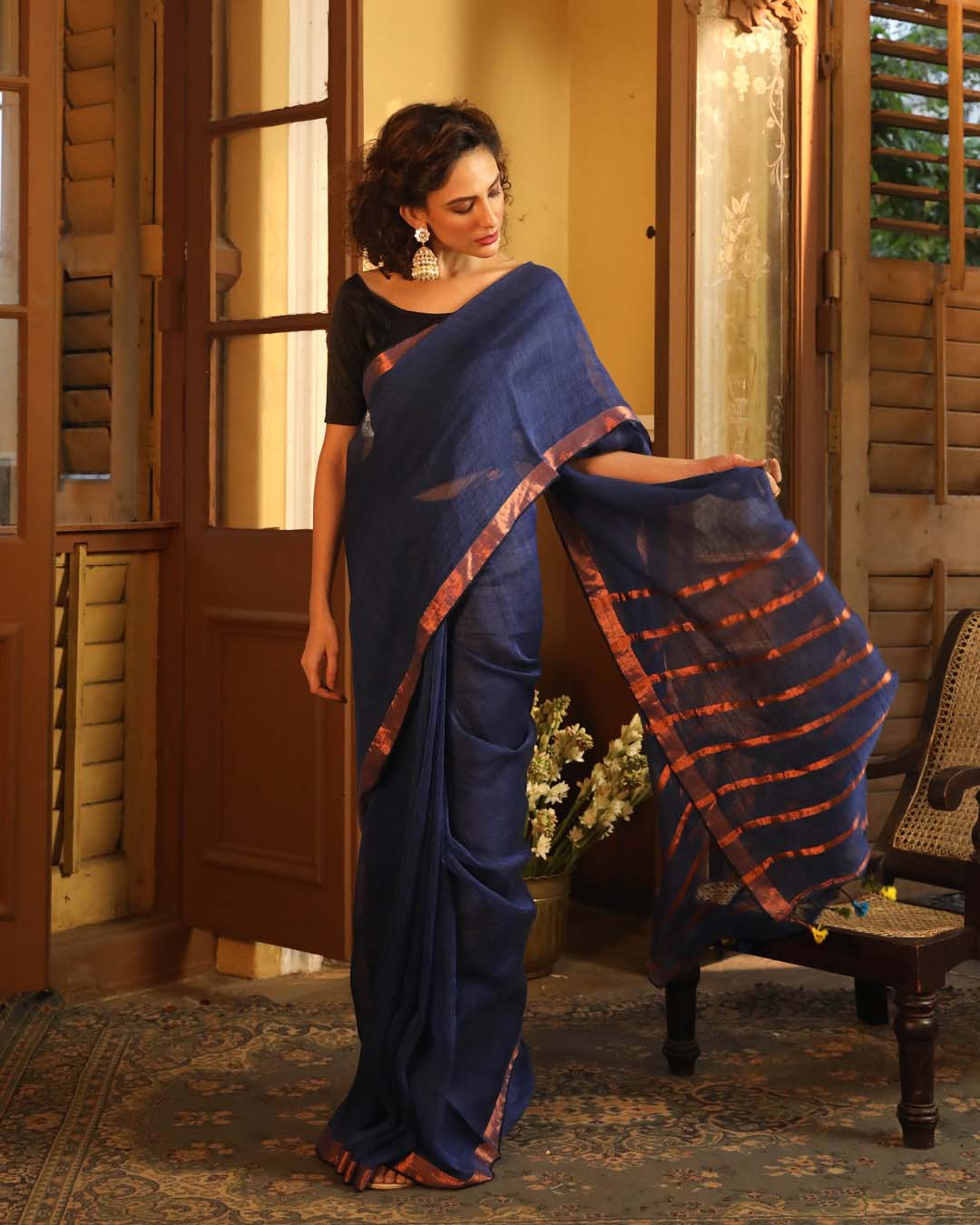 Indethnic Blue Solid Daily Wear - View 2