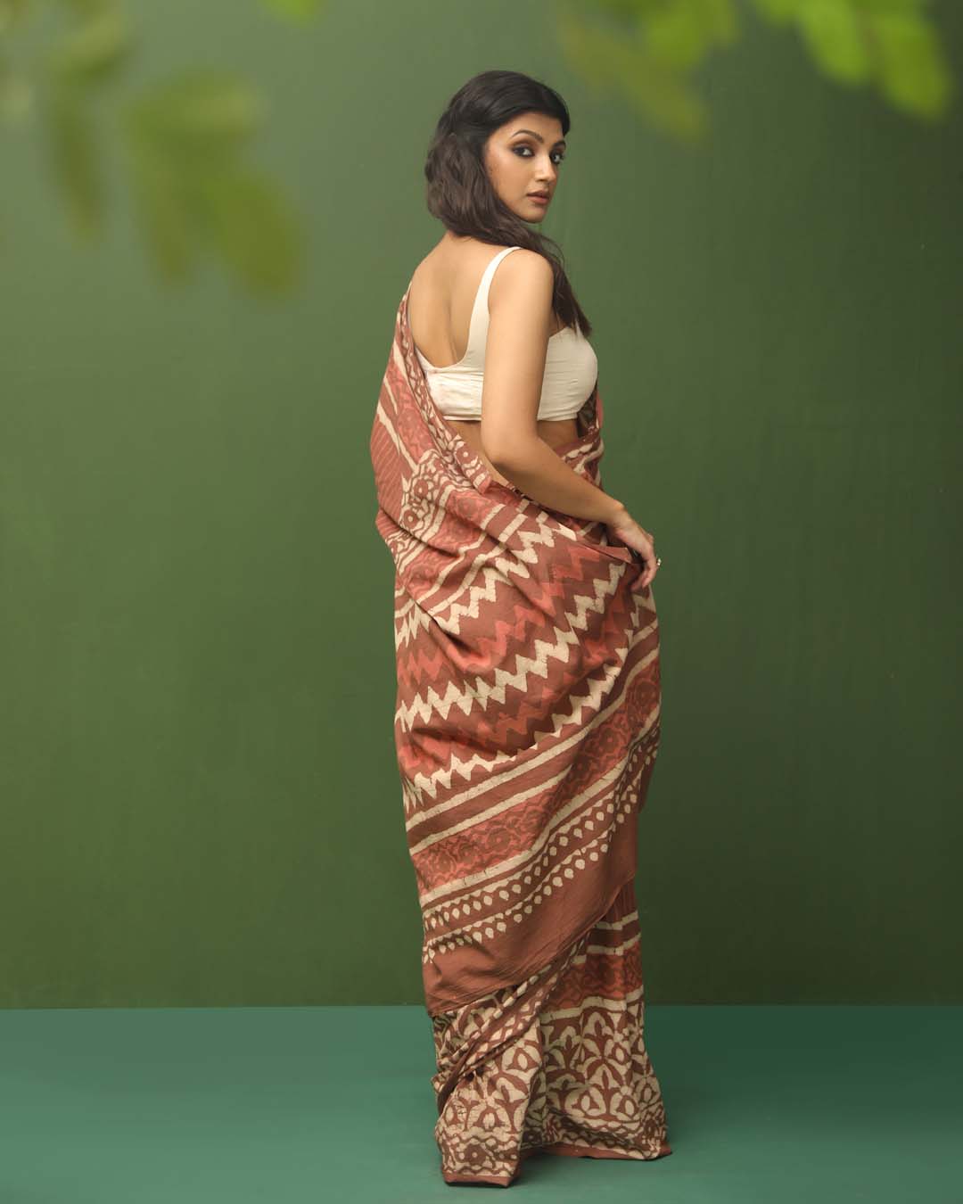AUTUMN EMBER (BAGRU 100% PURE COTTON SAREE)