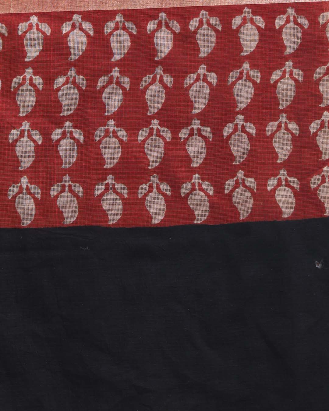 MIDNIGHT ELEGANCE (BAGRU SILK COTTON SAREE)