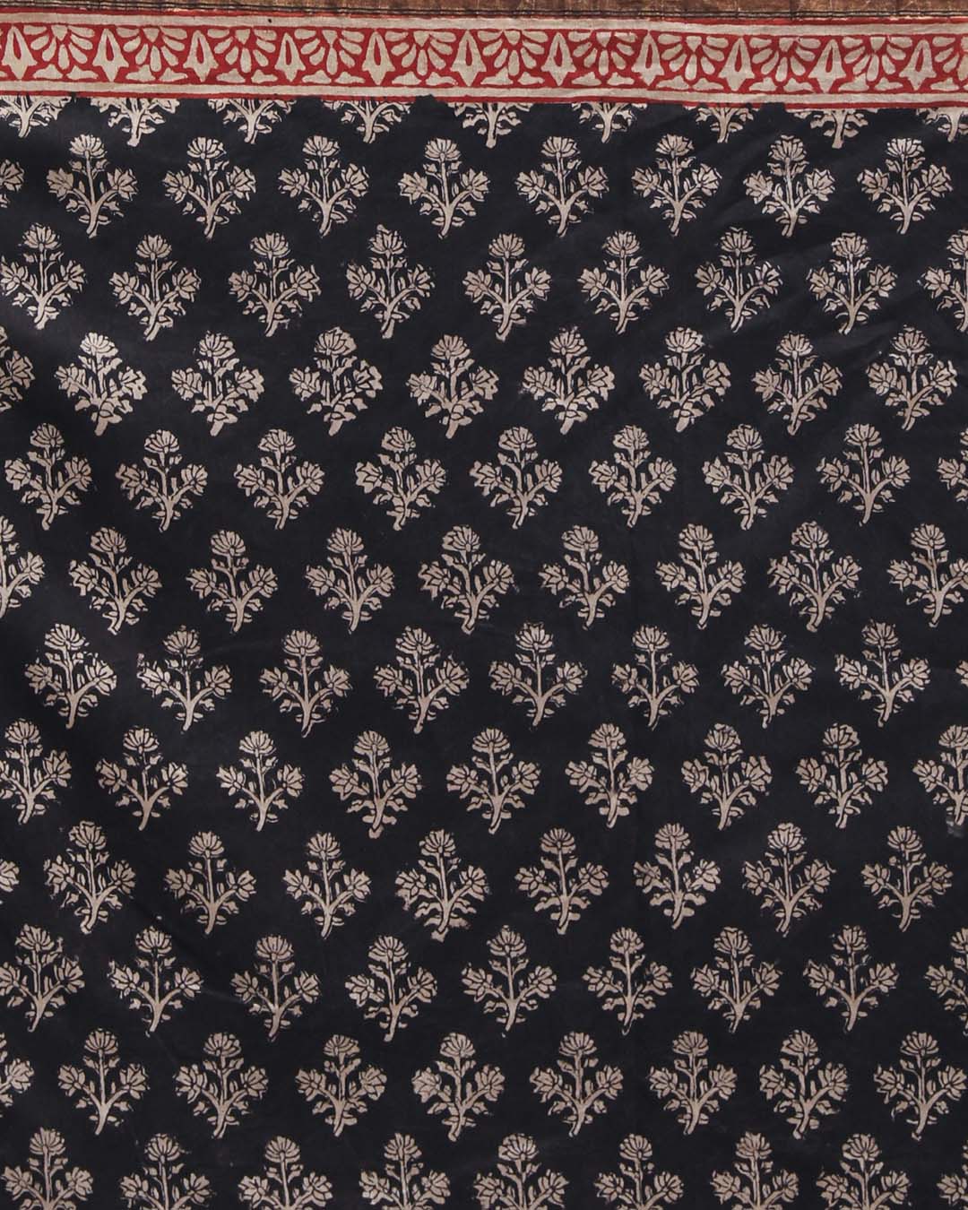 MIDNIGHT MUSE: (BAGRU SILK COTTON SAREE)