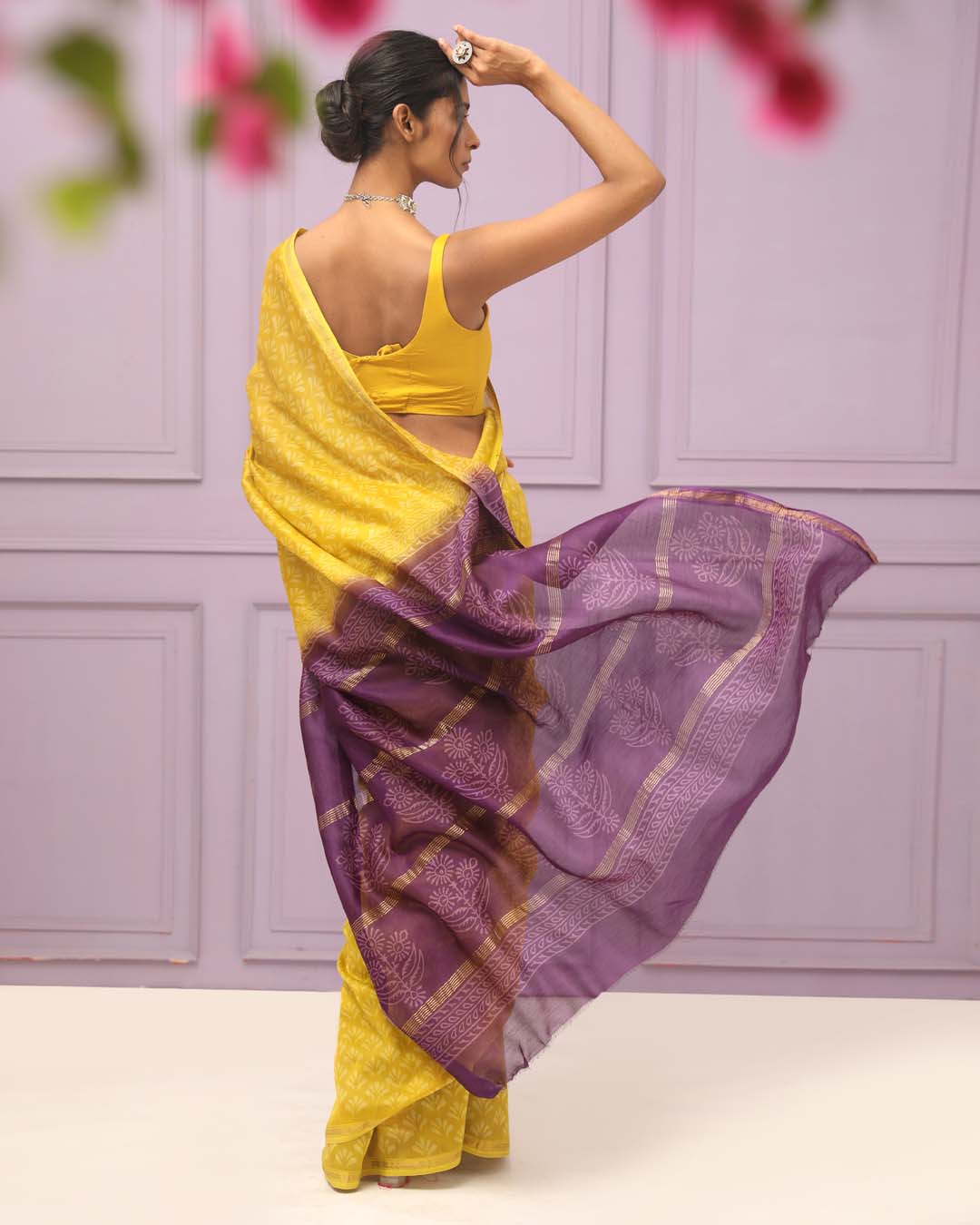 SUNLIT SERENADE (BAGRU SILK COTTON SAREE)