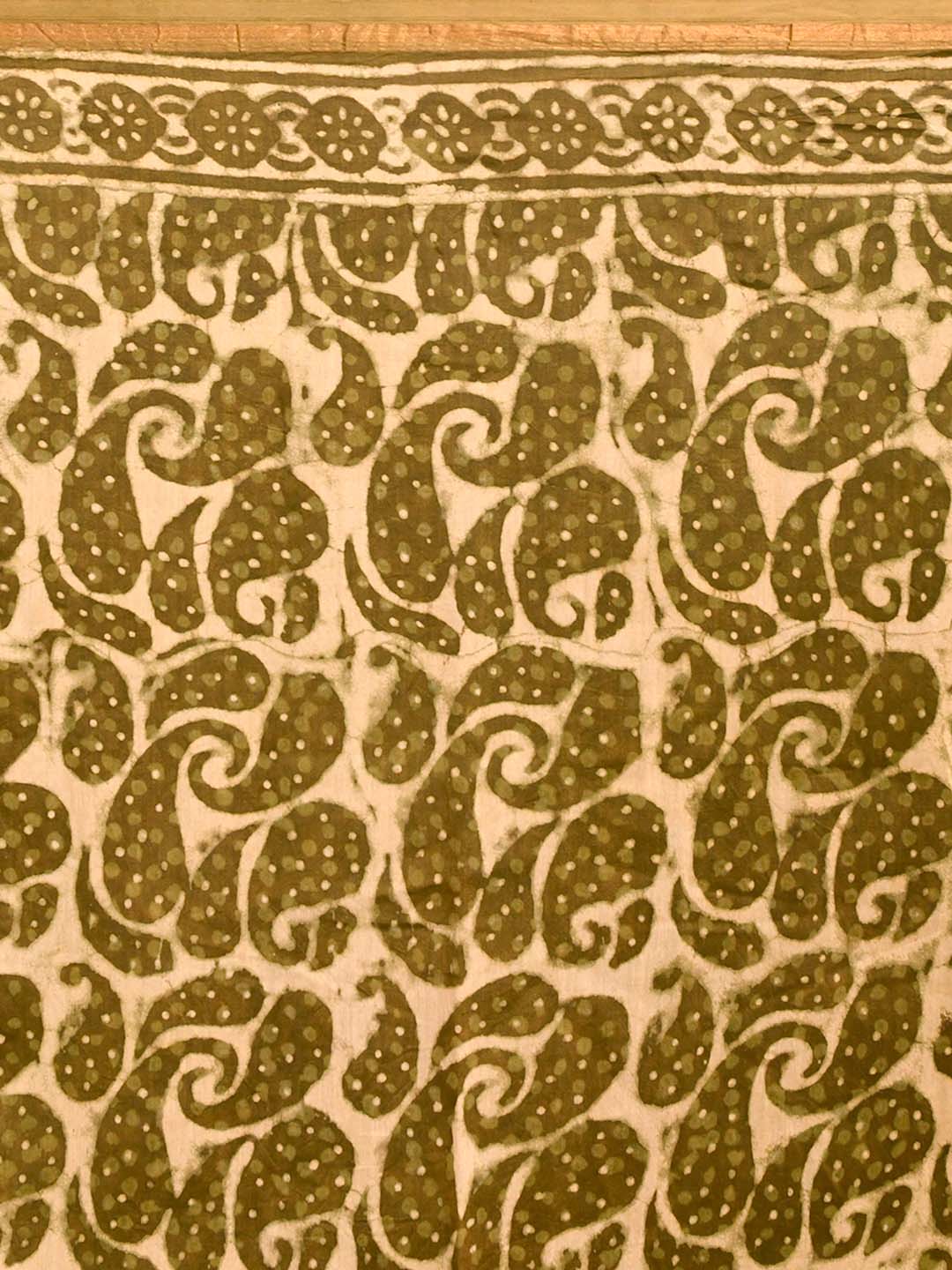 EMERALD ENCHANTMENT (BAGRU SILK COTTON SAREE)