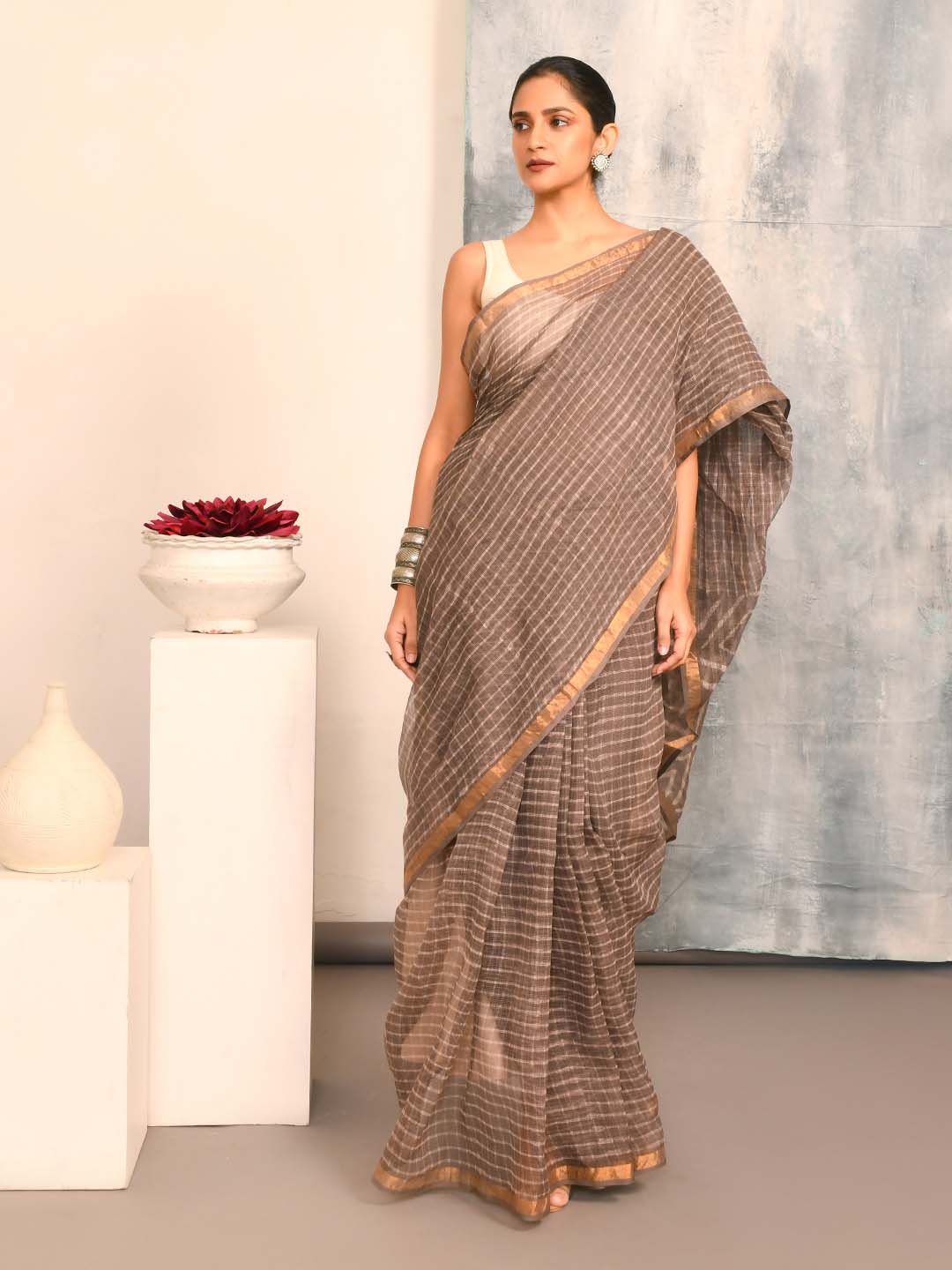 MOCHA MELODY (BAGRU SILK COTTON SAREE)