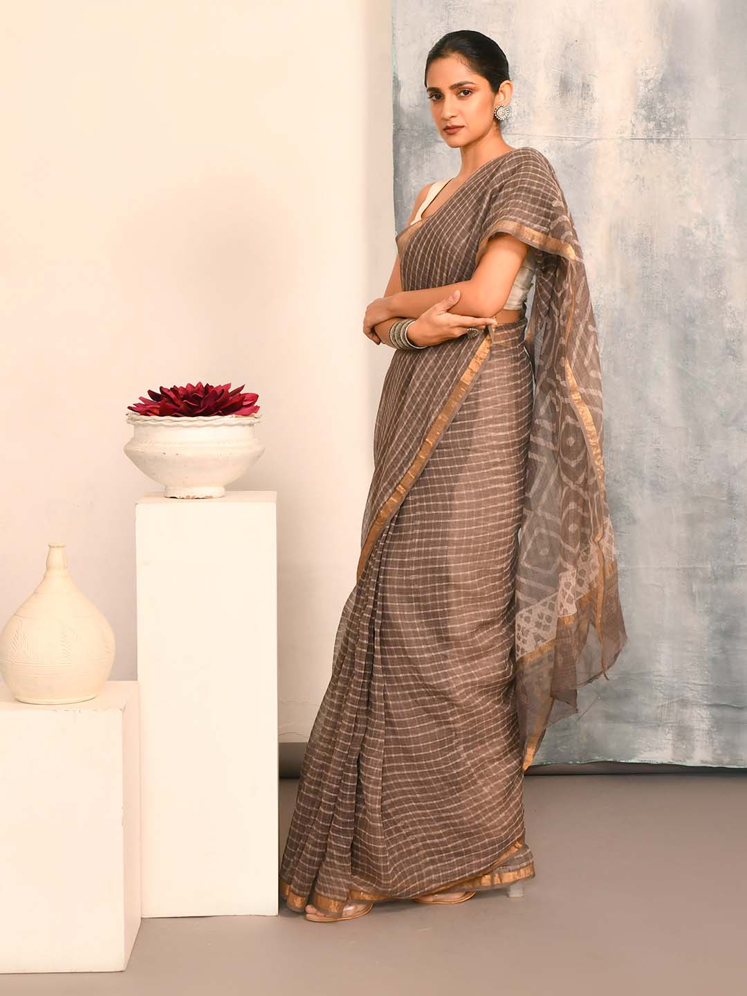 MOCHA MELODY (BAGRU SILK COTTON SAREE)