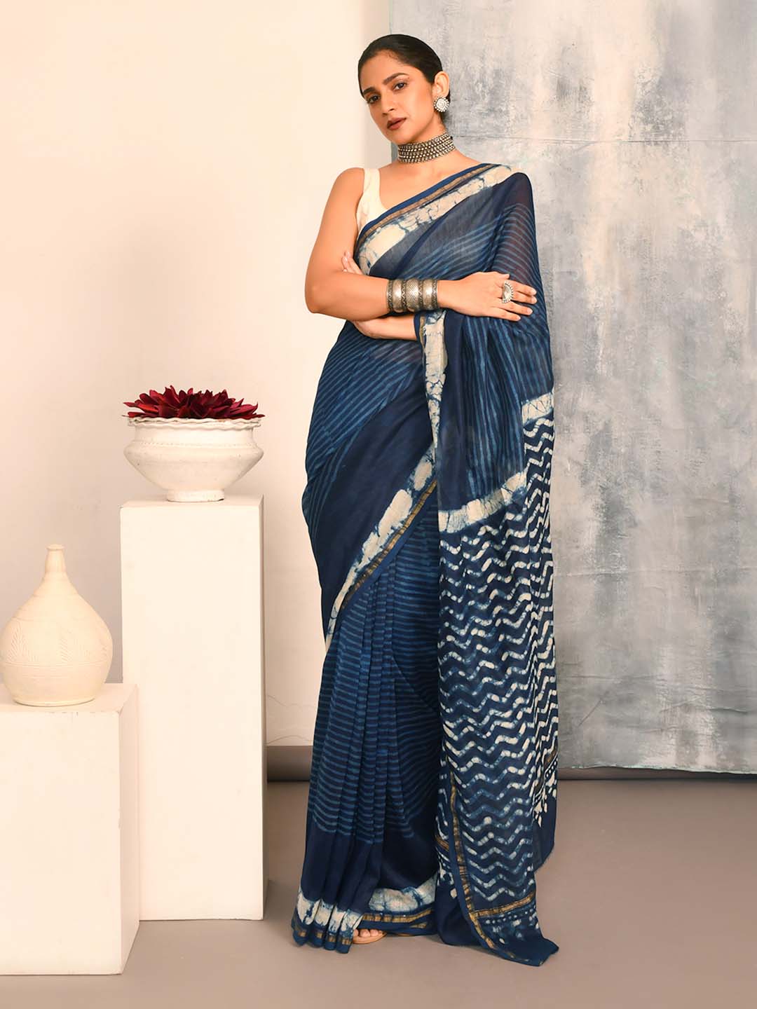 INDIGO LEGACY (BAGRU SILK COTTON SAREE)