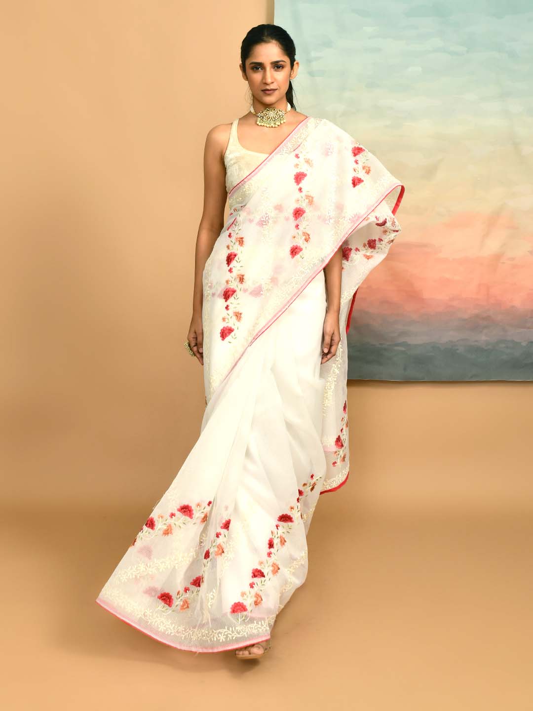 IVORY BLOSSOM (KOTA SAREE)