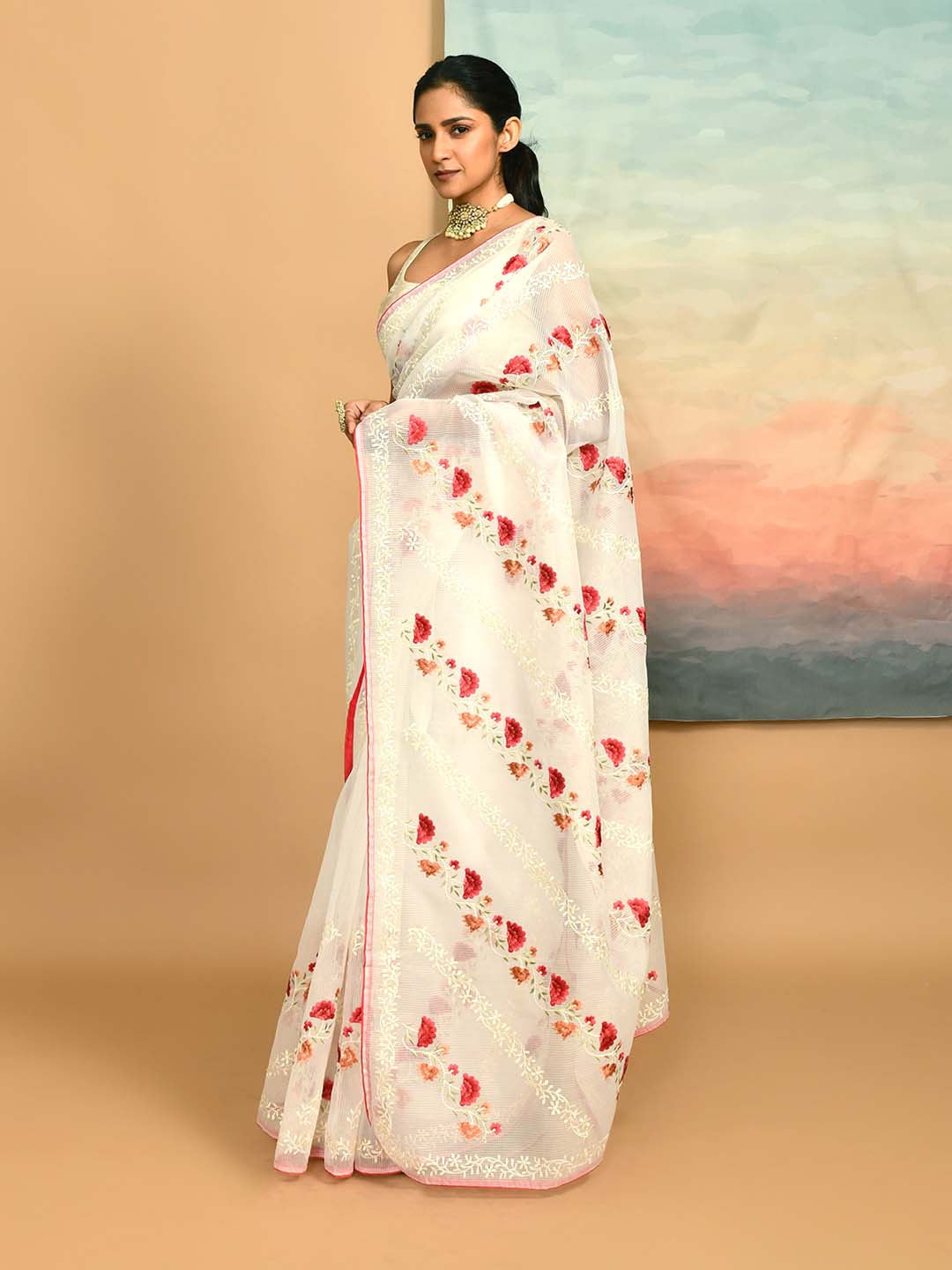 IVORY BLOSSOM (KOTA SAREE)
